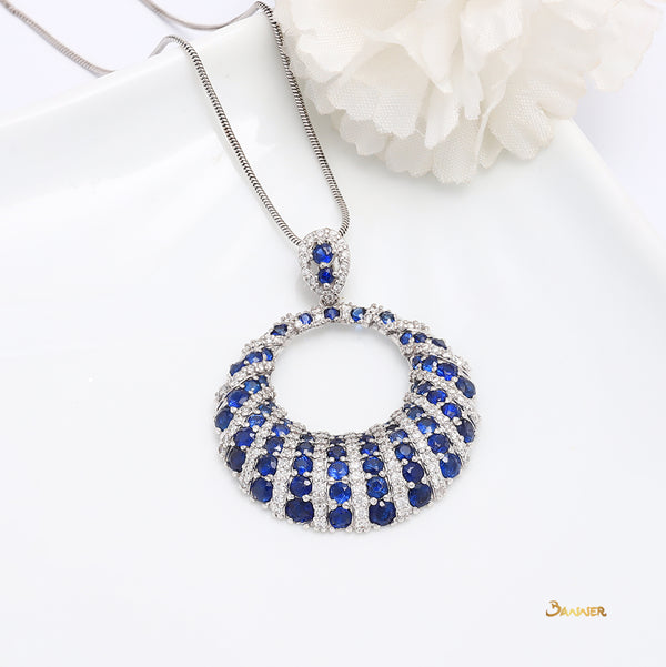 Sapphire and Diamond Circle Pendant