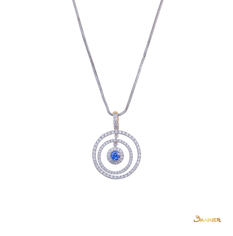 Sapphire and Diamond Bull's Eye Pendant