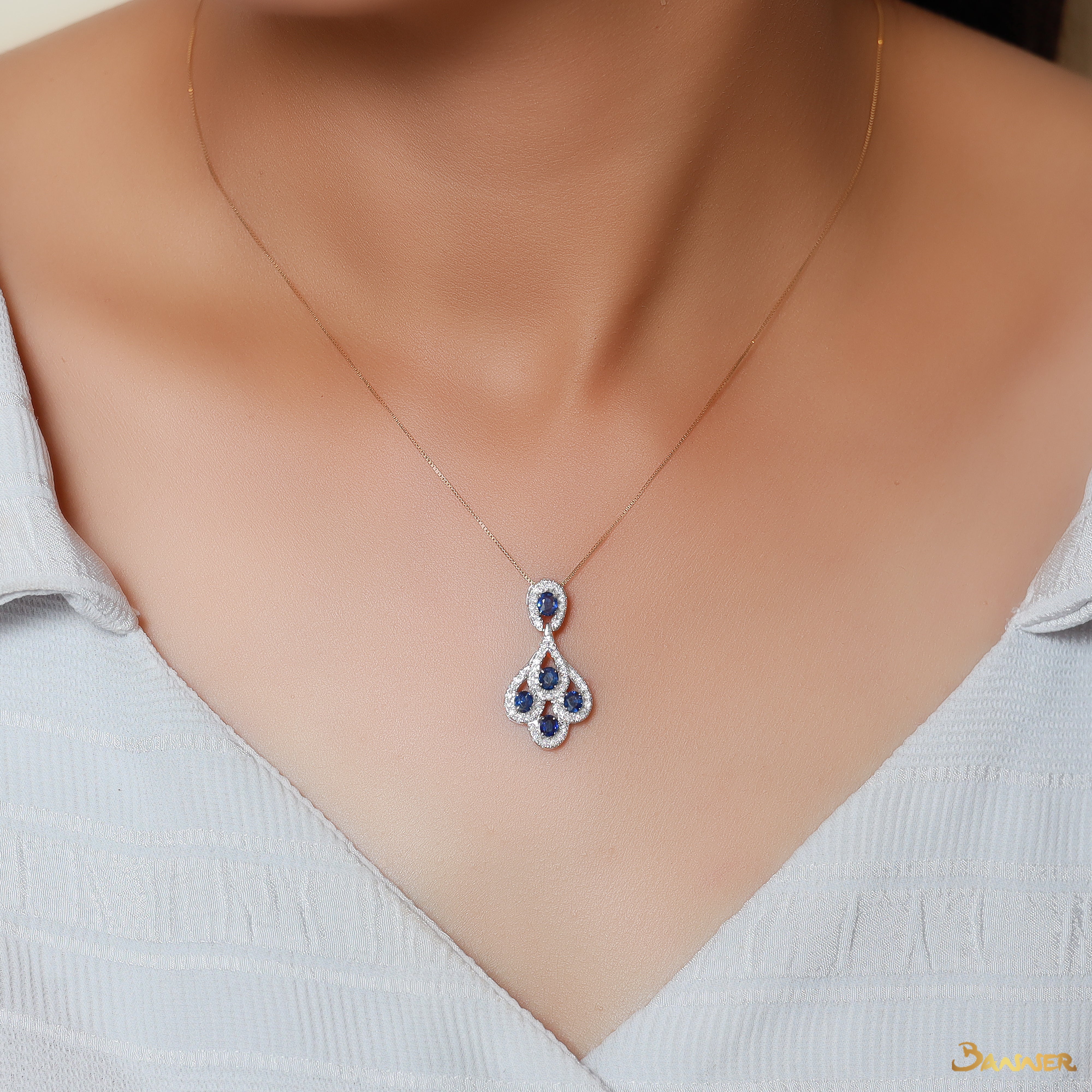 Sapphire and Diamond Pride Pendant