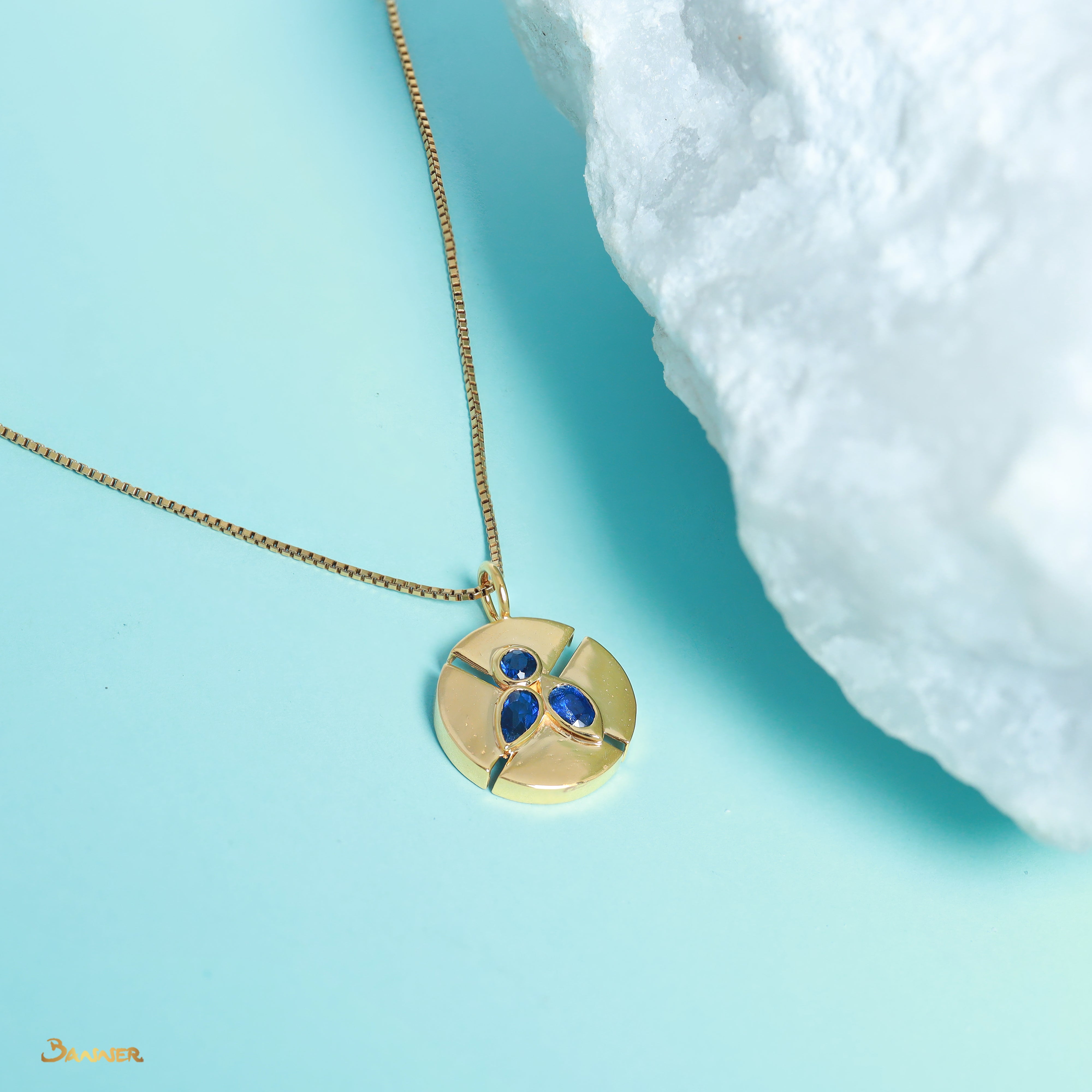 Sapphire Clover Pendant