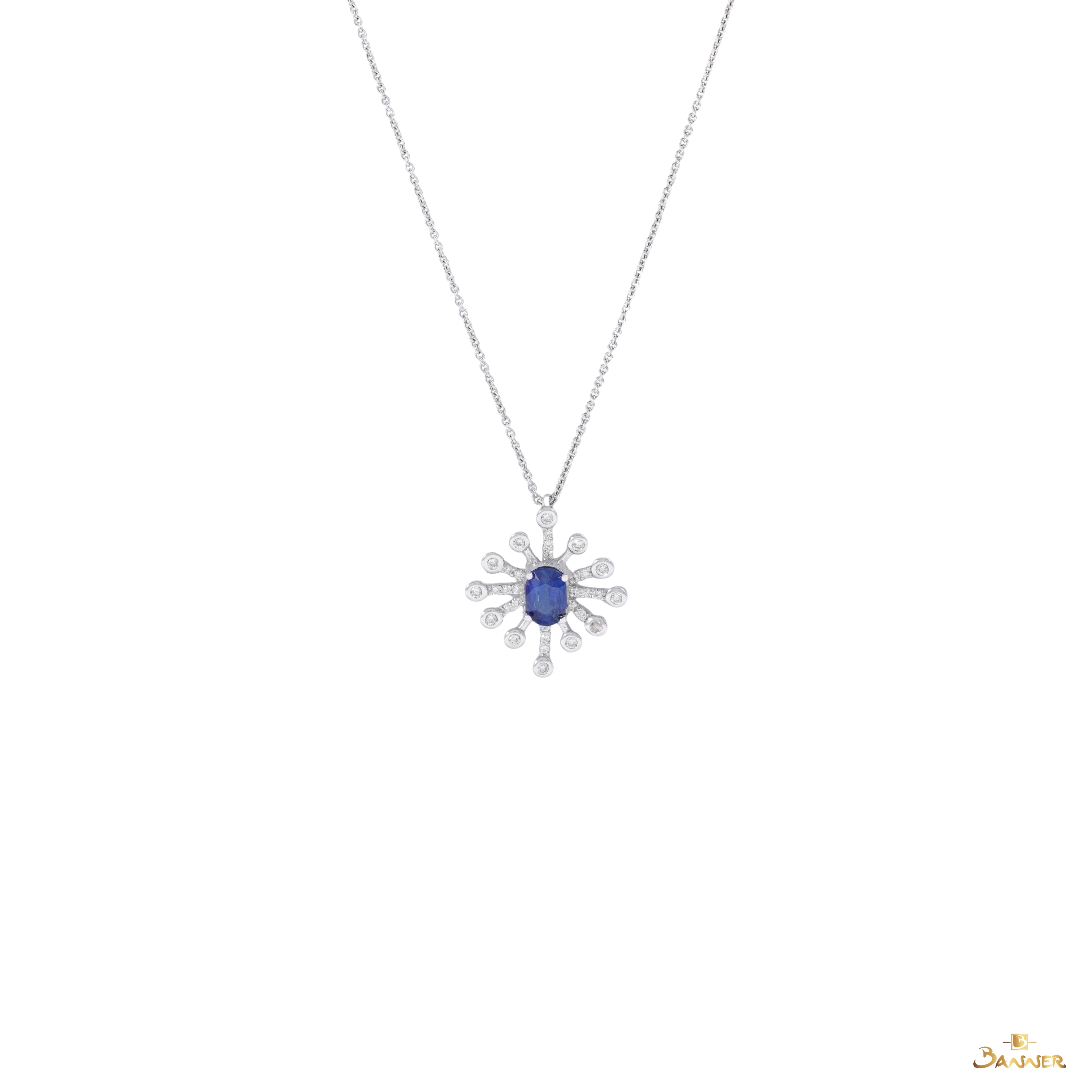 Sapphire and Diamond Nova Pendant