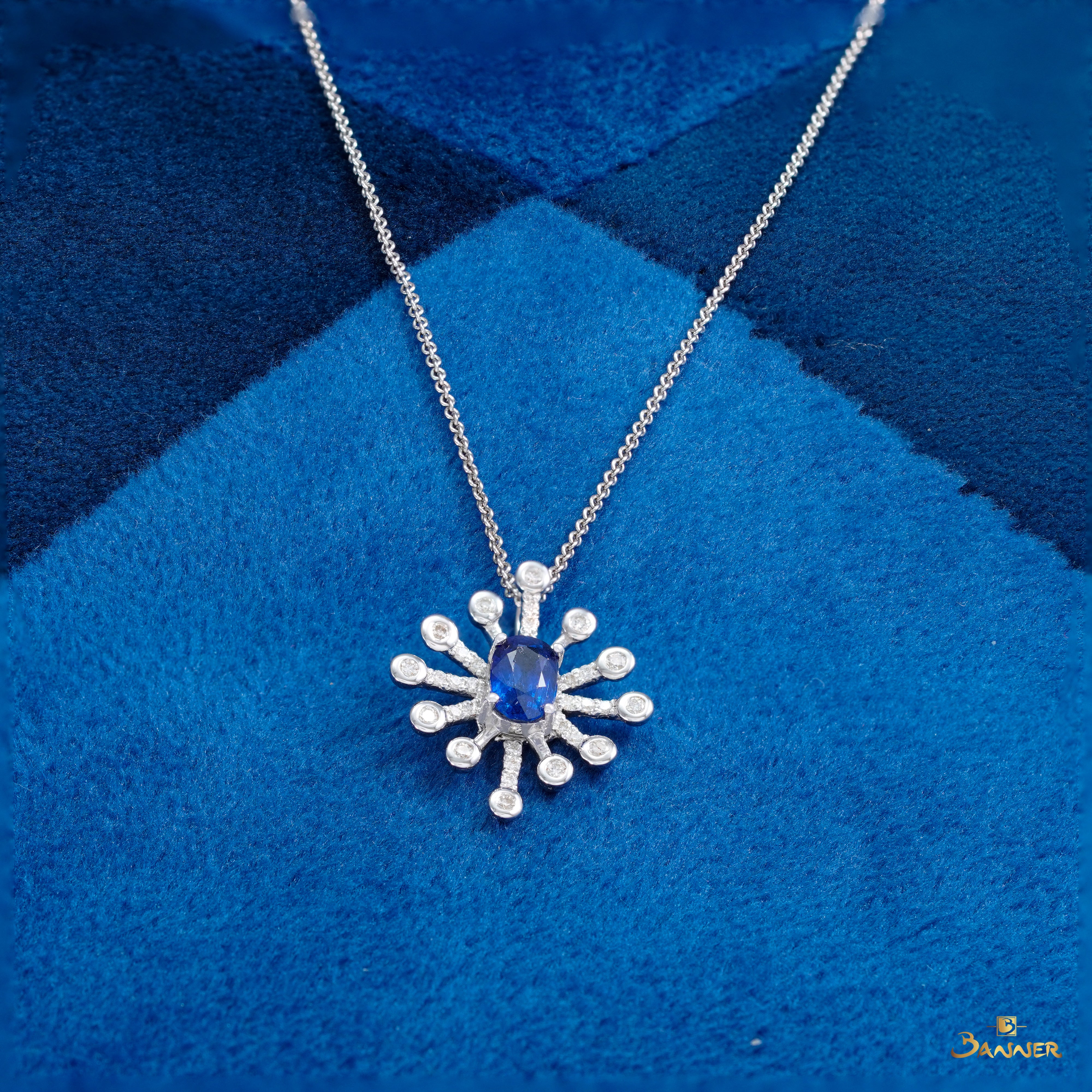 Sapphire and Diamond Nova Pendant
