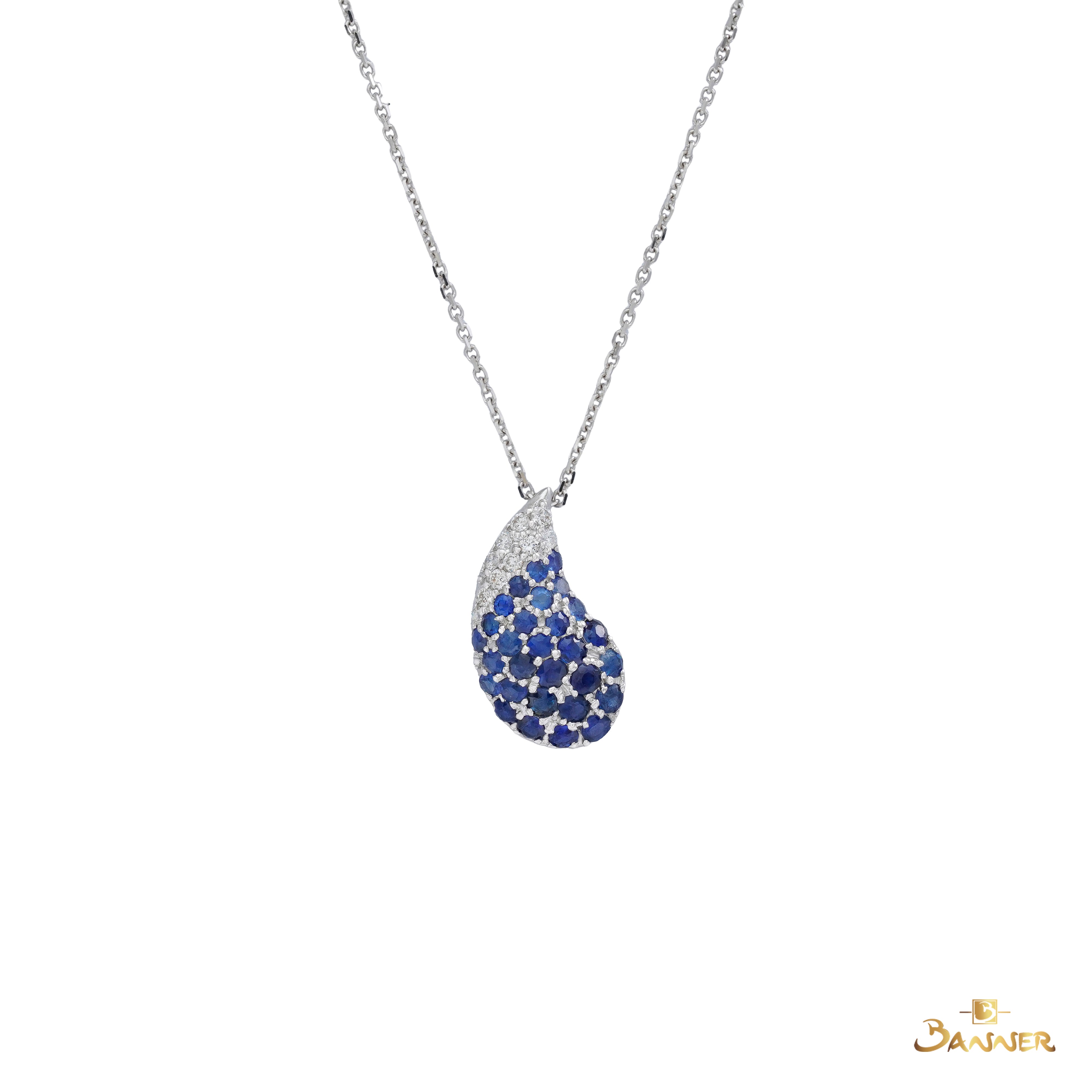 Sapphire and Diamond Drop Pendant