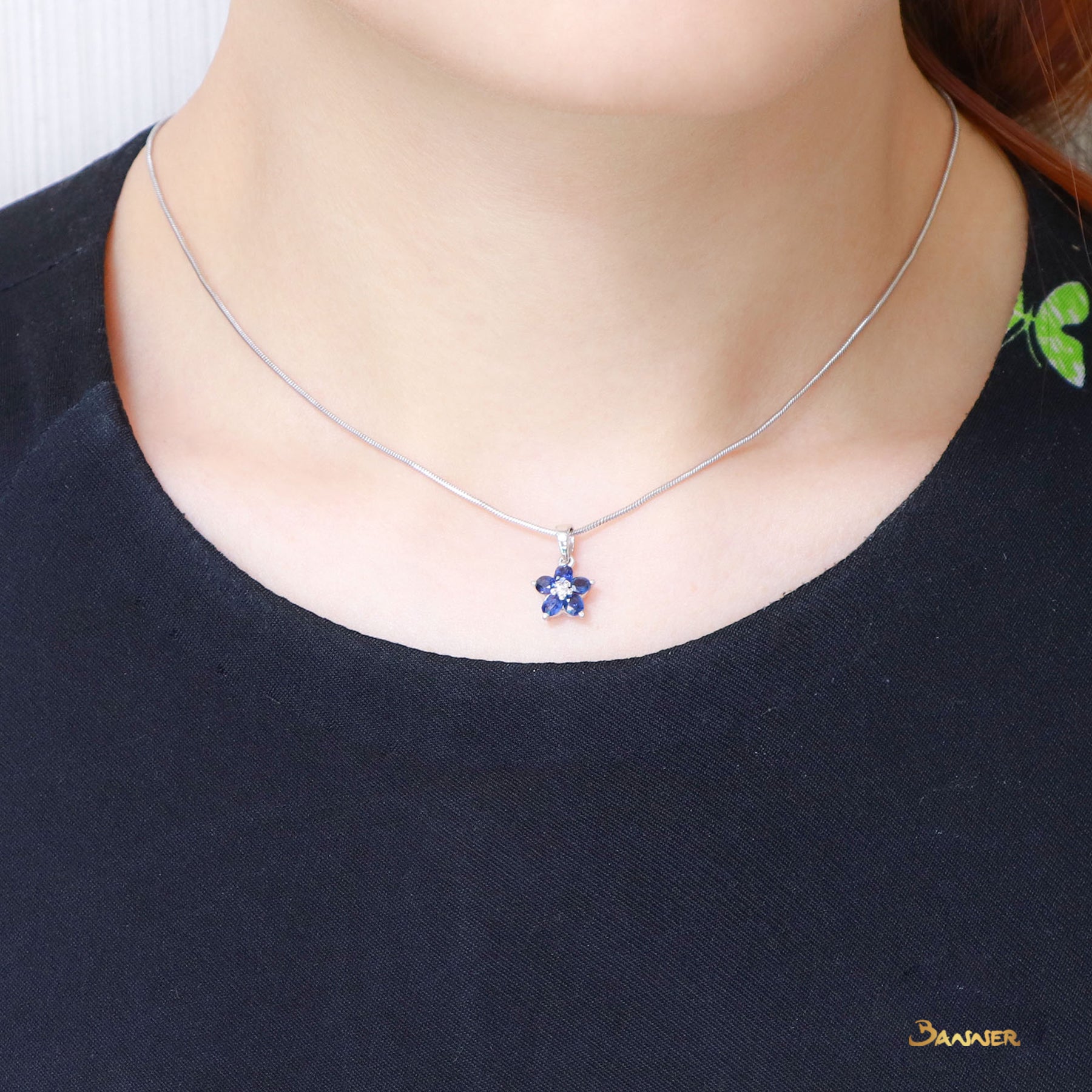 Sapphire and Diamond Chel Pendant