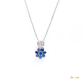 Sapphire and Diamond Flower Pendant