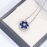 Sapphire and Diamond Floral Set