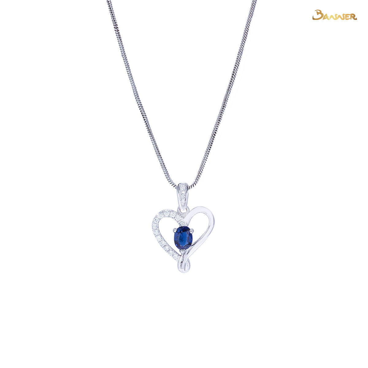 Sapphire and Diamond Love Pendant