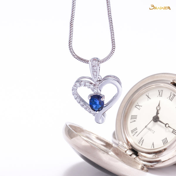 Sapphire and Diamond Love Pendant