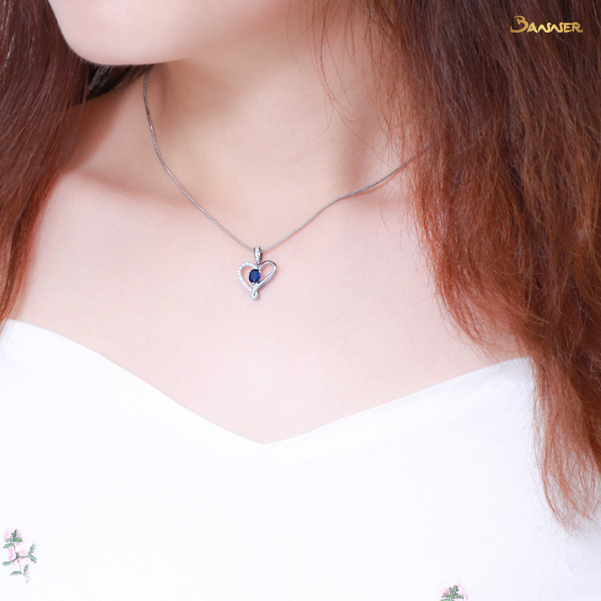 Sapphire and Diamond Love Pendant