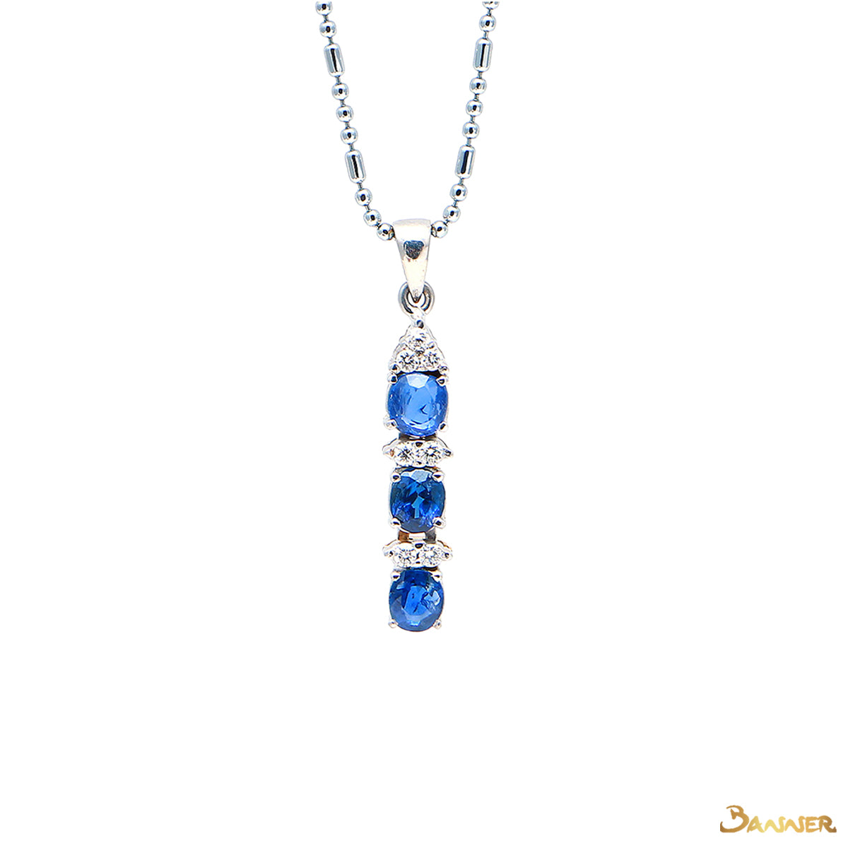 Sapphire and Diamond Temple Pendant