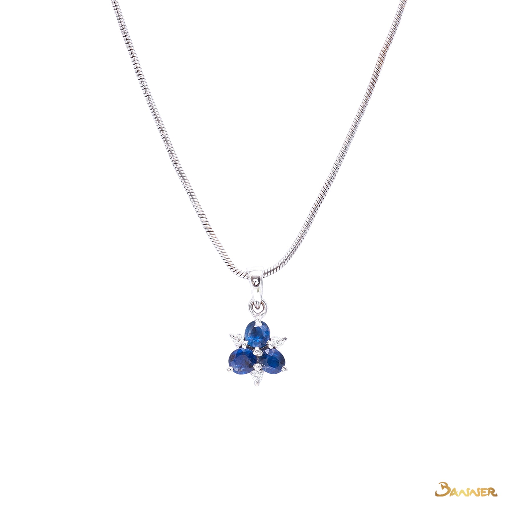 Sapphire and Diamond Hnin-Pwint Pendant