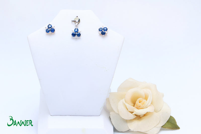 Sapphire and Diamond Hnin-Pwint Pendant