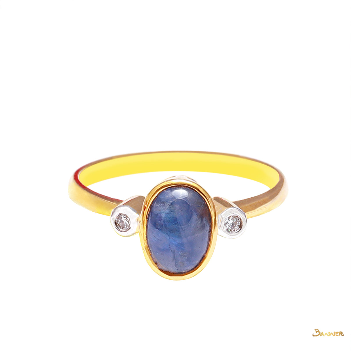 Star Sapphire and Diamond Ring