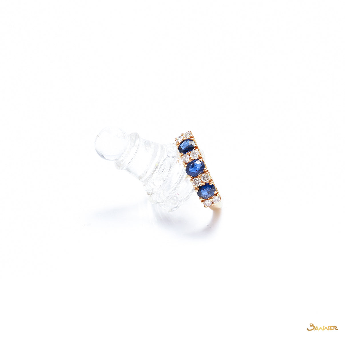 Sapphire and Diamond Pave Setting Ring