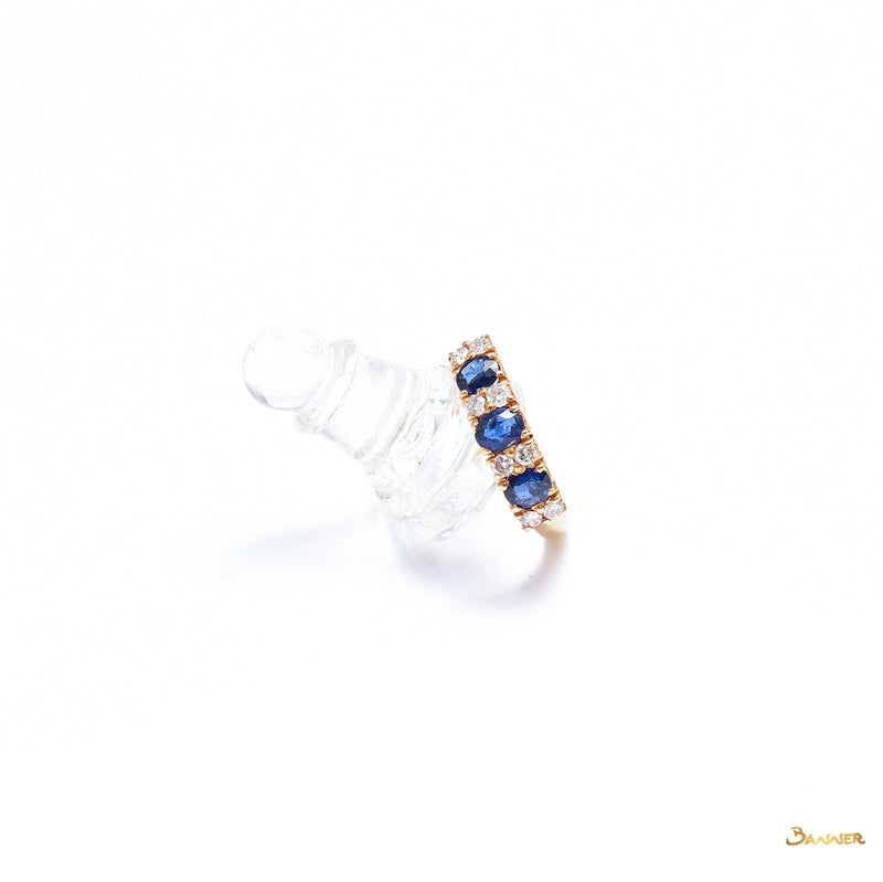 Sapphire and Diamond Pave Setting Ring