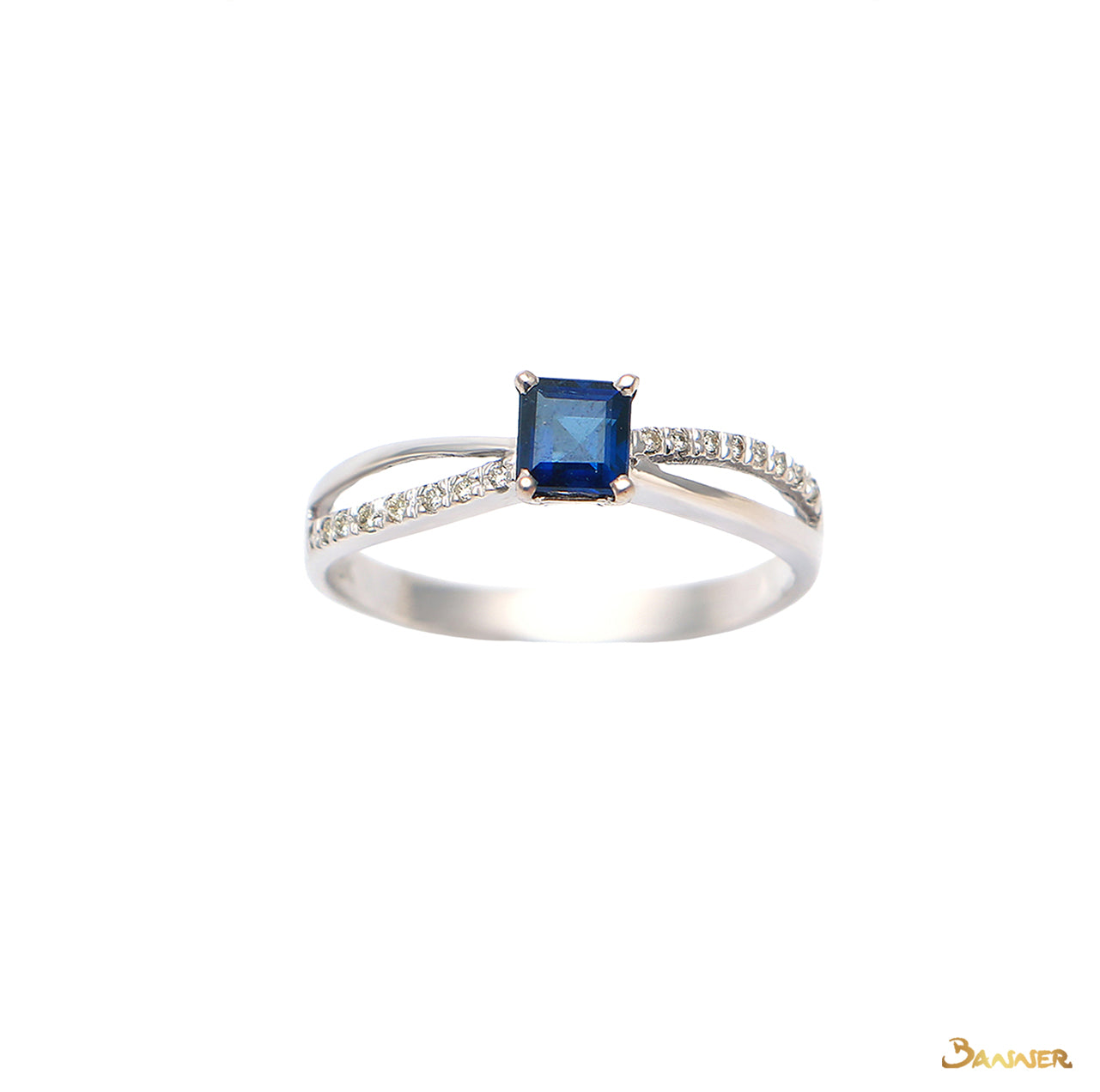 Sapphire and Diamond Infinity Ring