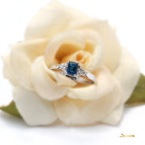 Emerald-cut Sapphire and Diamond Petite Ring