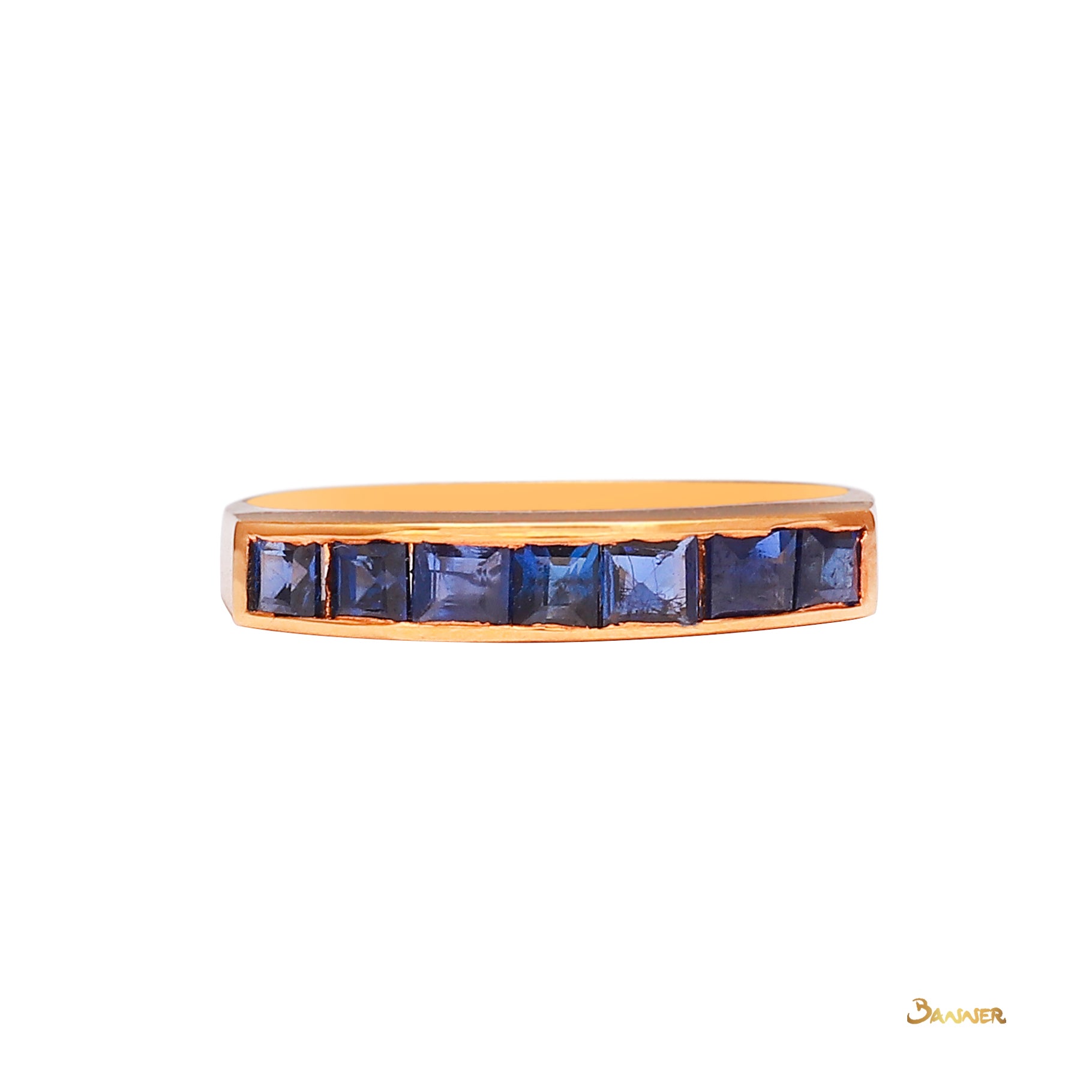 Emerald-cut Sapphire Channel Ring