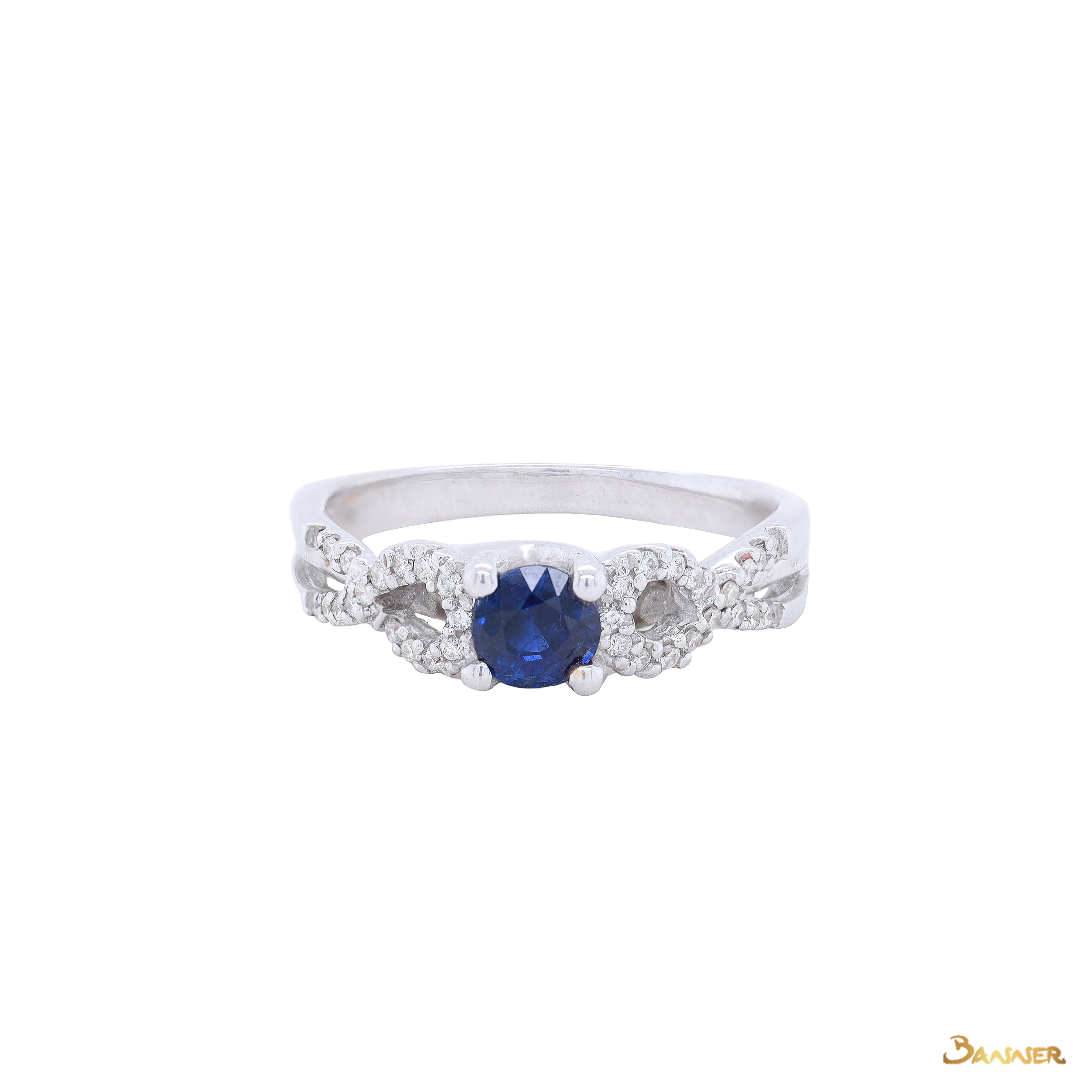 Sapphire and Diamond Infinity Ring