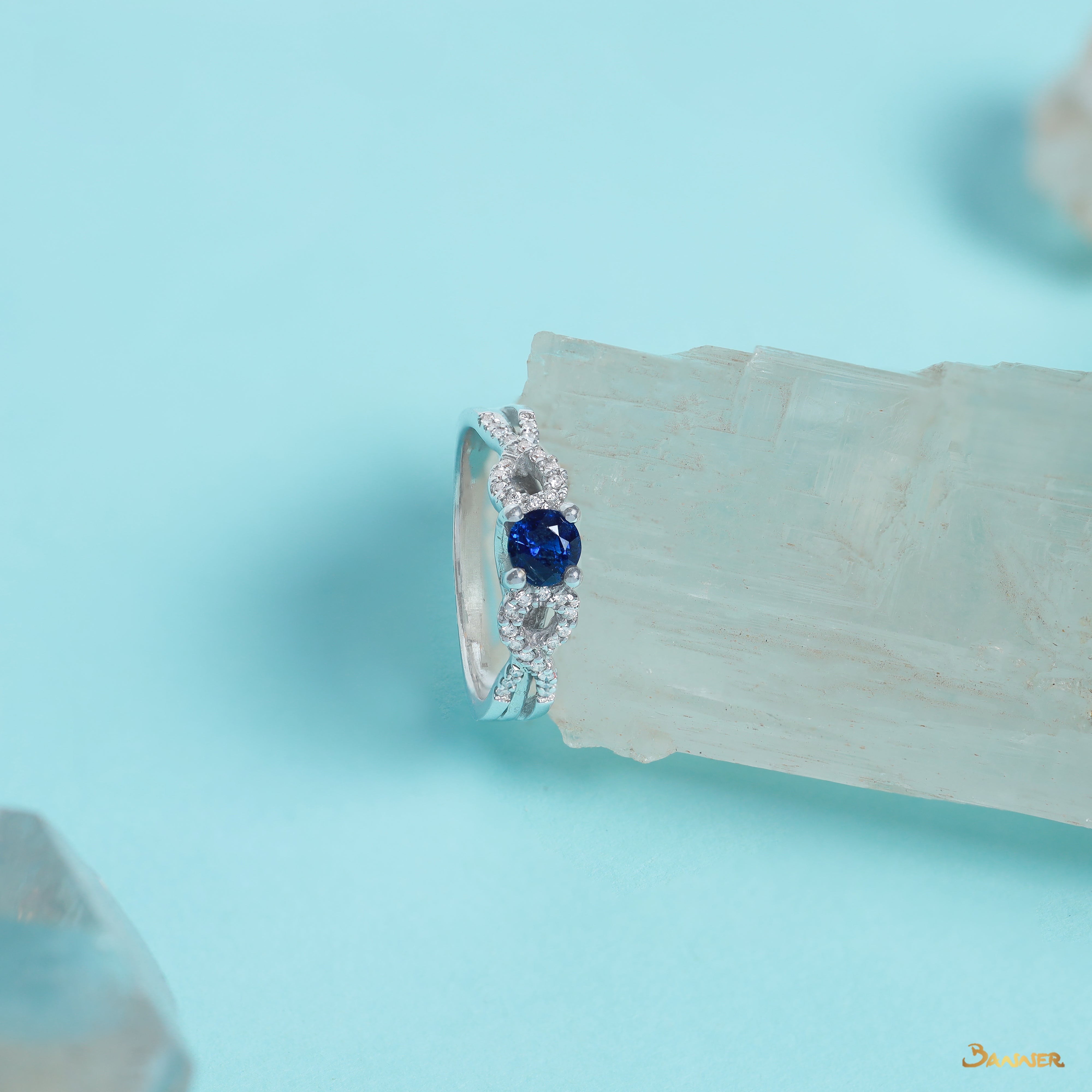 Sapphire and Diamond Infinity Ring