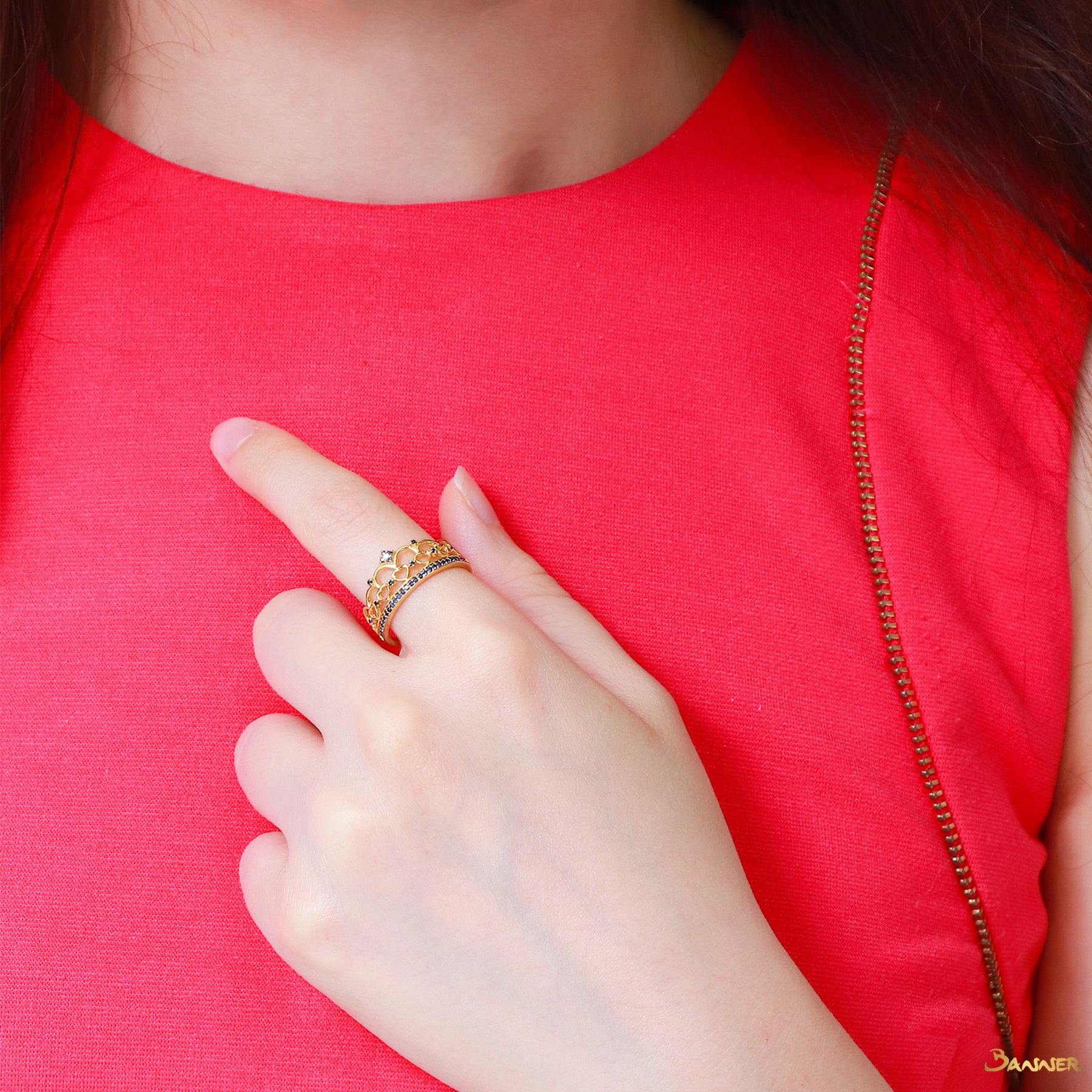 Sapphire Crown Ring