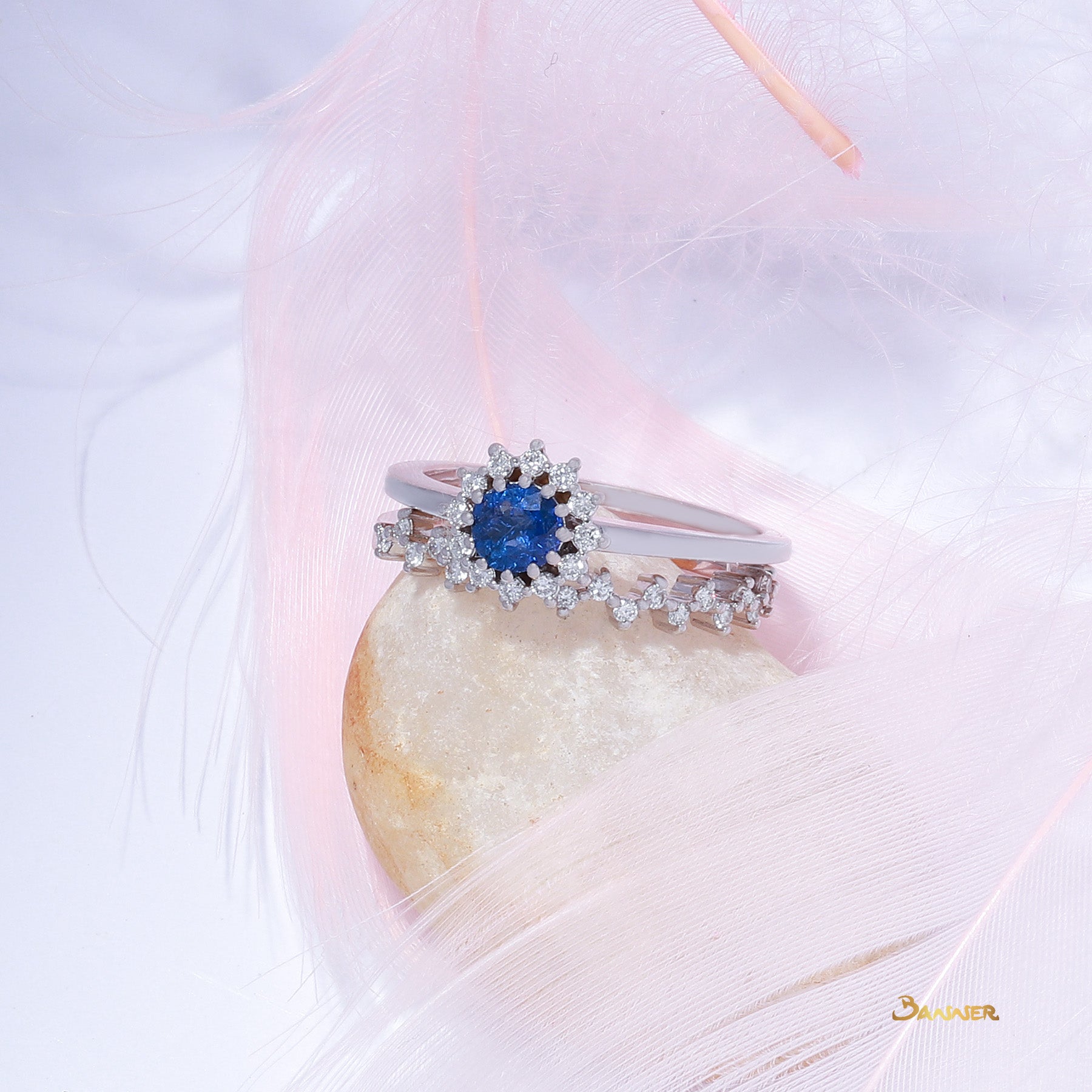 Sapphire and Diamond 3-way Ring