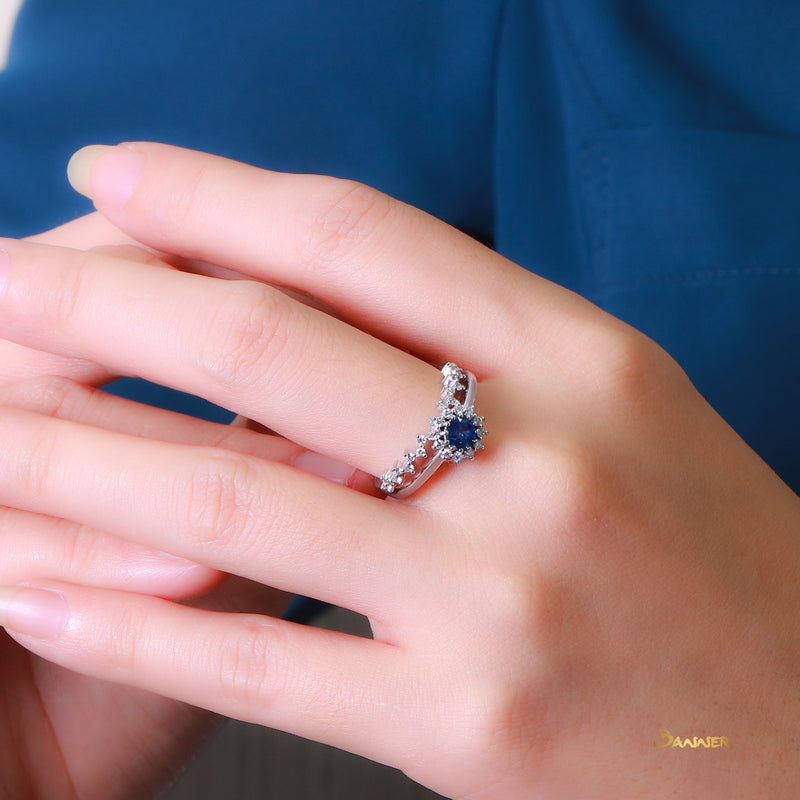 Sapphire and Diamond 3-way Ring