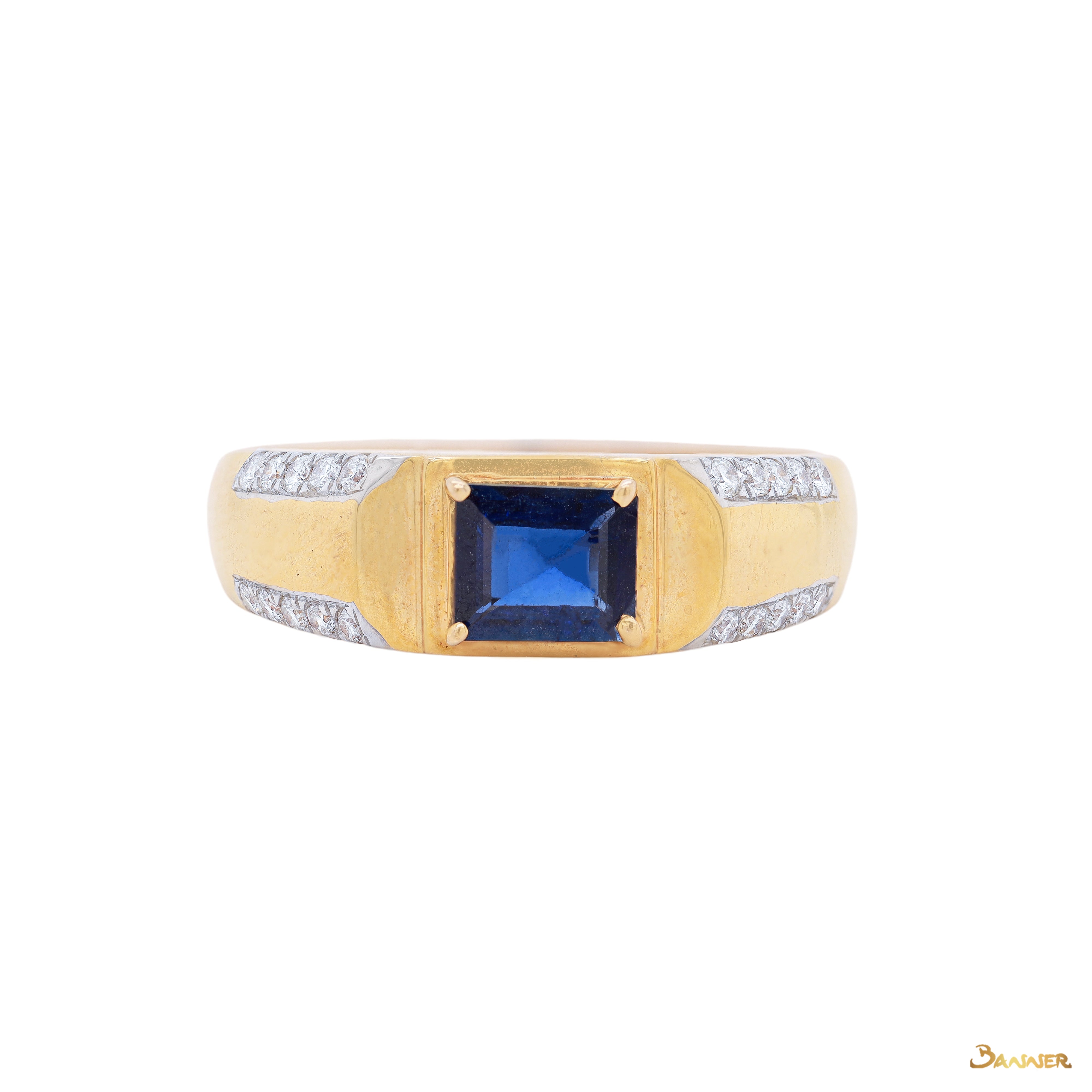 Sapphire and Diamond Men Ring