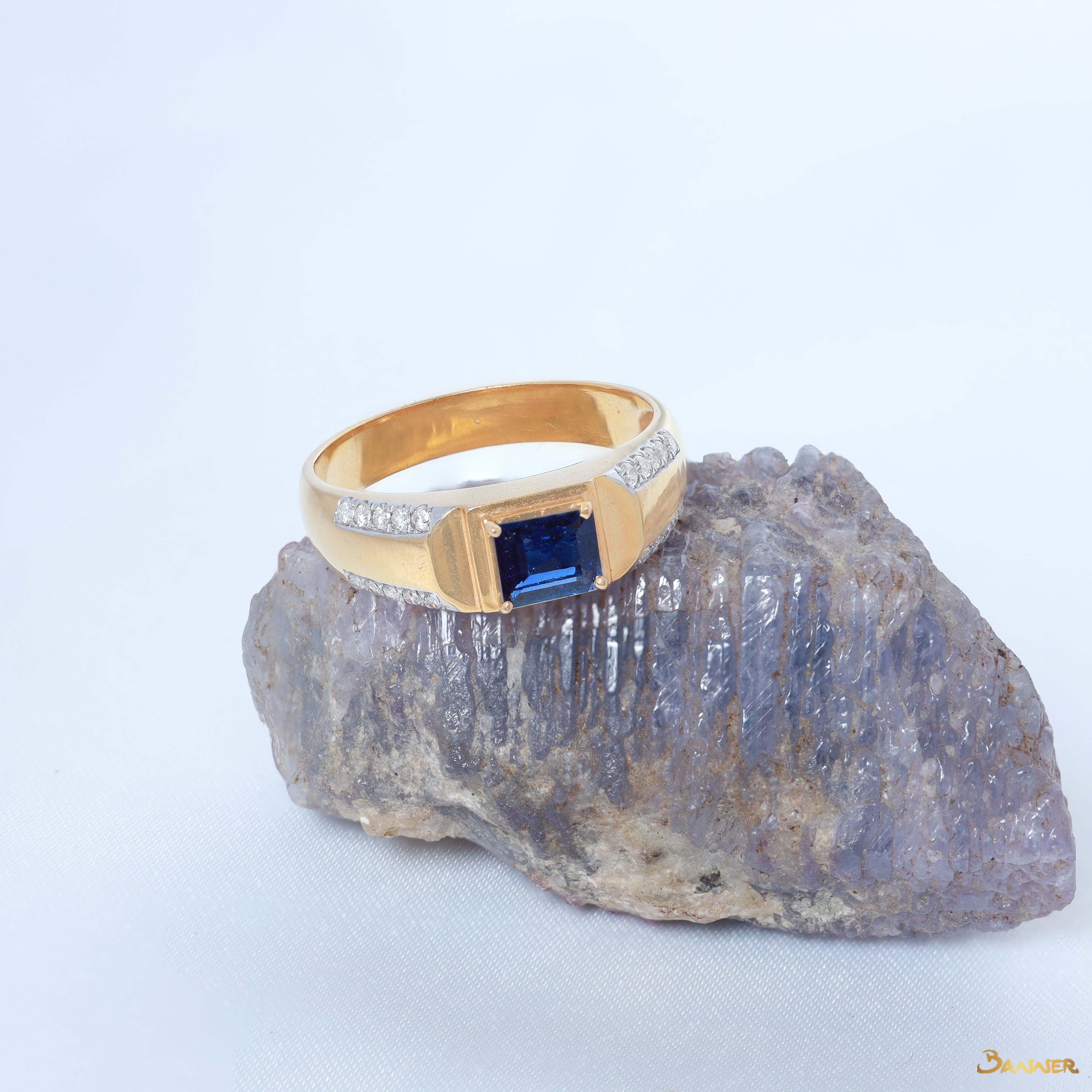 Sapphire and Diamond Men Ring