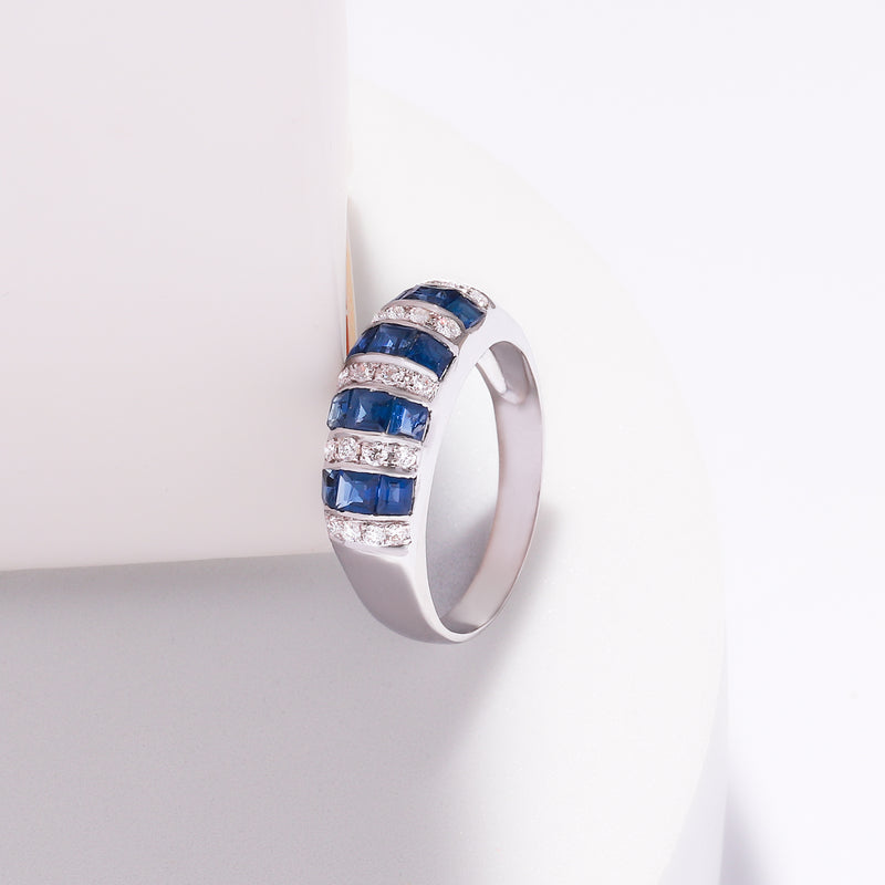 Sapphire and Diamond Wasit Ring