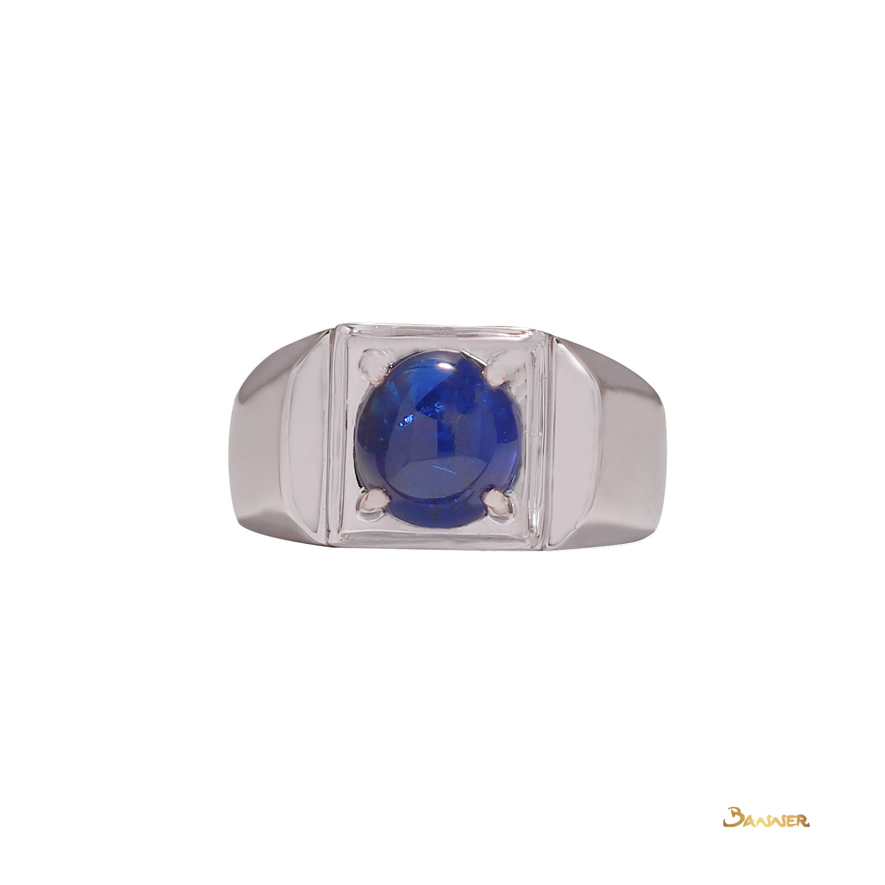 Sapphire Cabochon  Men's Ring