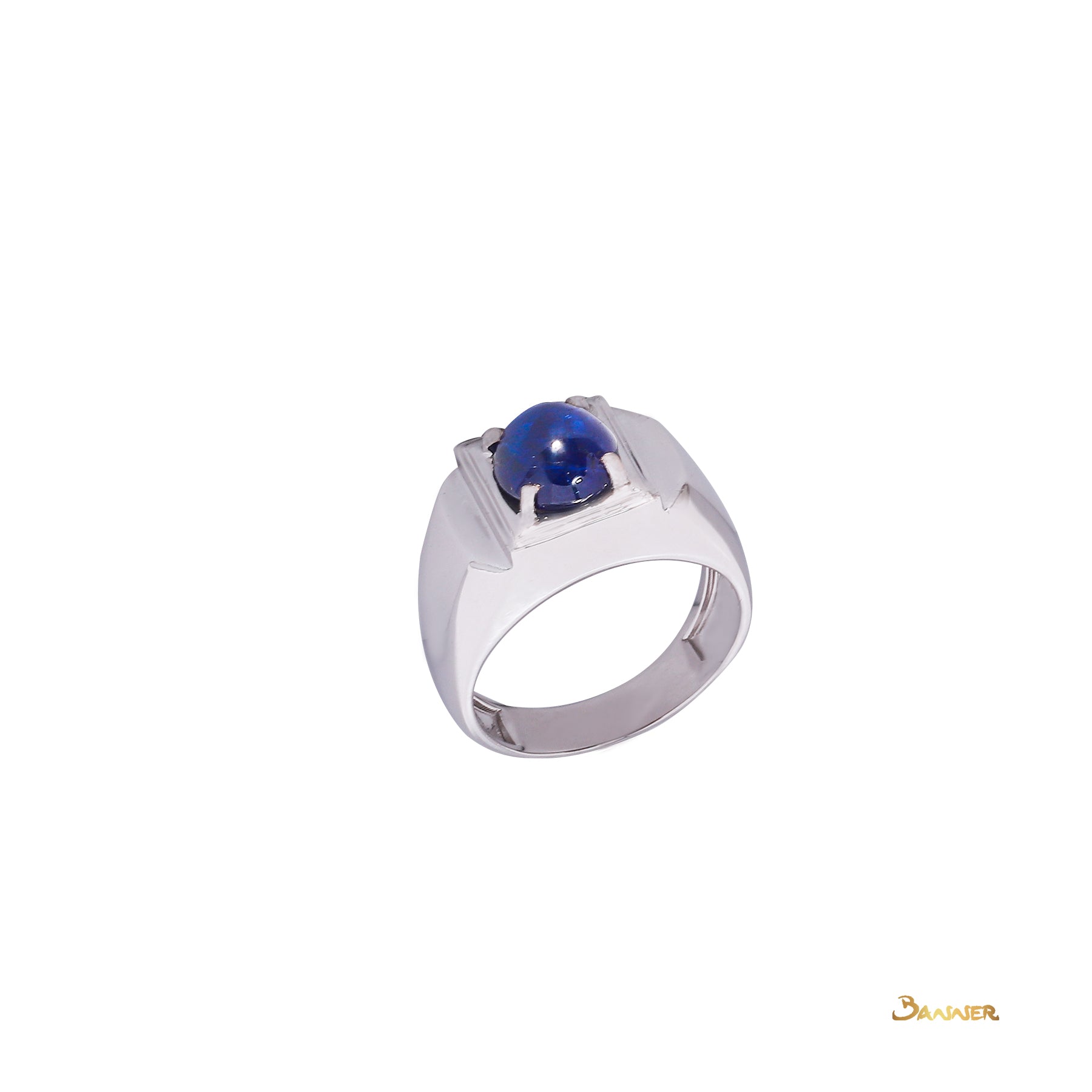 Sapphire Cabochon  Men's Ring