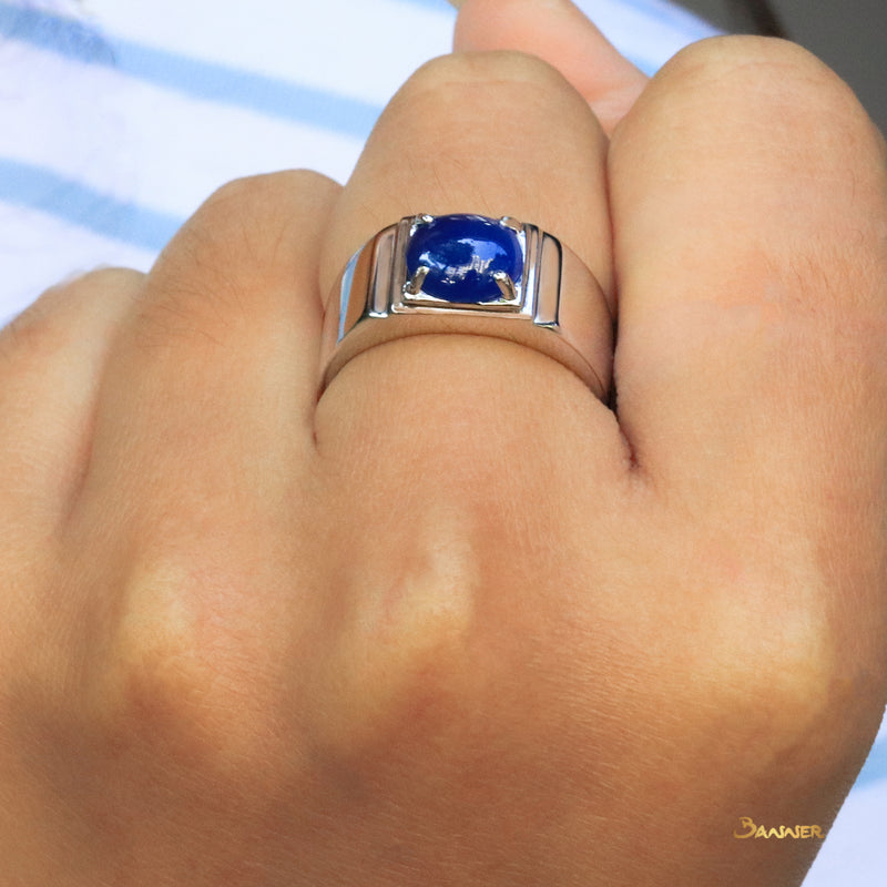 Sapphire Cabochon Men's Ring