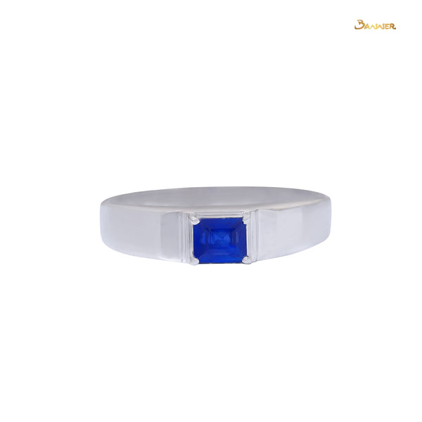Emerald-cut Sapphire Men Ring