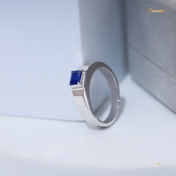 Emerald-cut Sapphire Men Ring