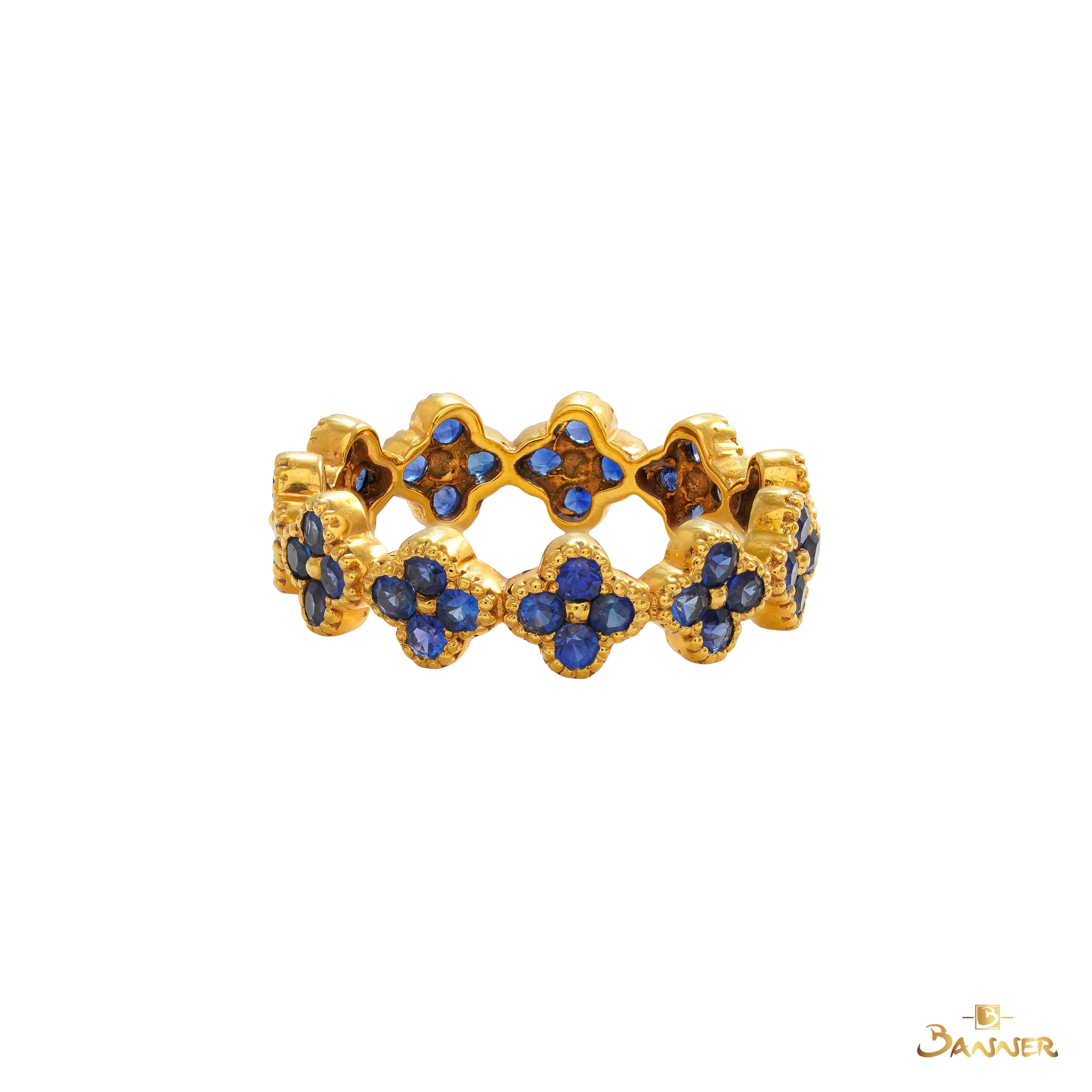 Sapphire Clover Eternity Ring