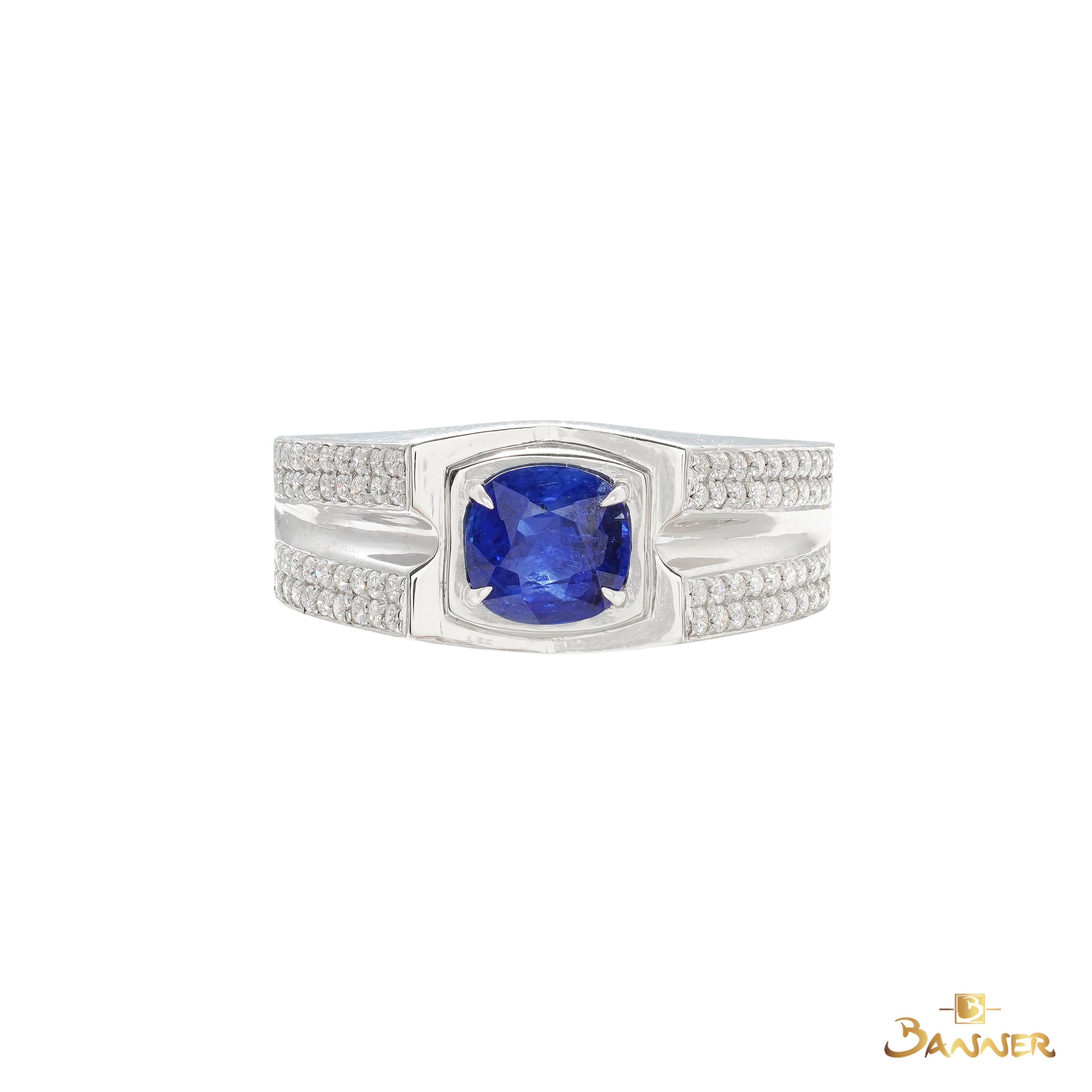 Sapphire and Diamond Men Ring