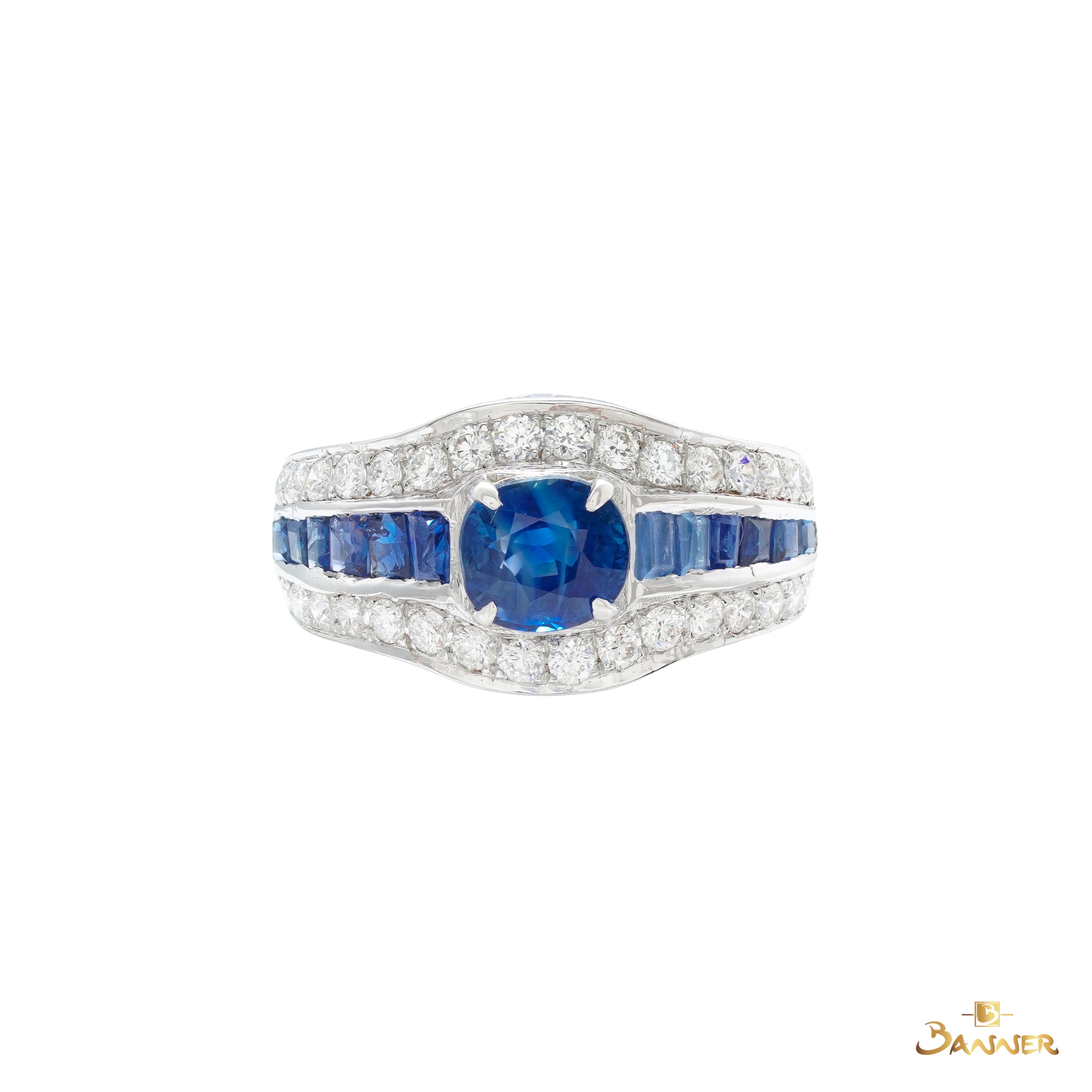 Sapphire and Diamond Men Ring