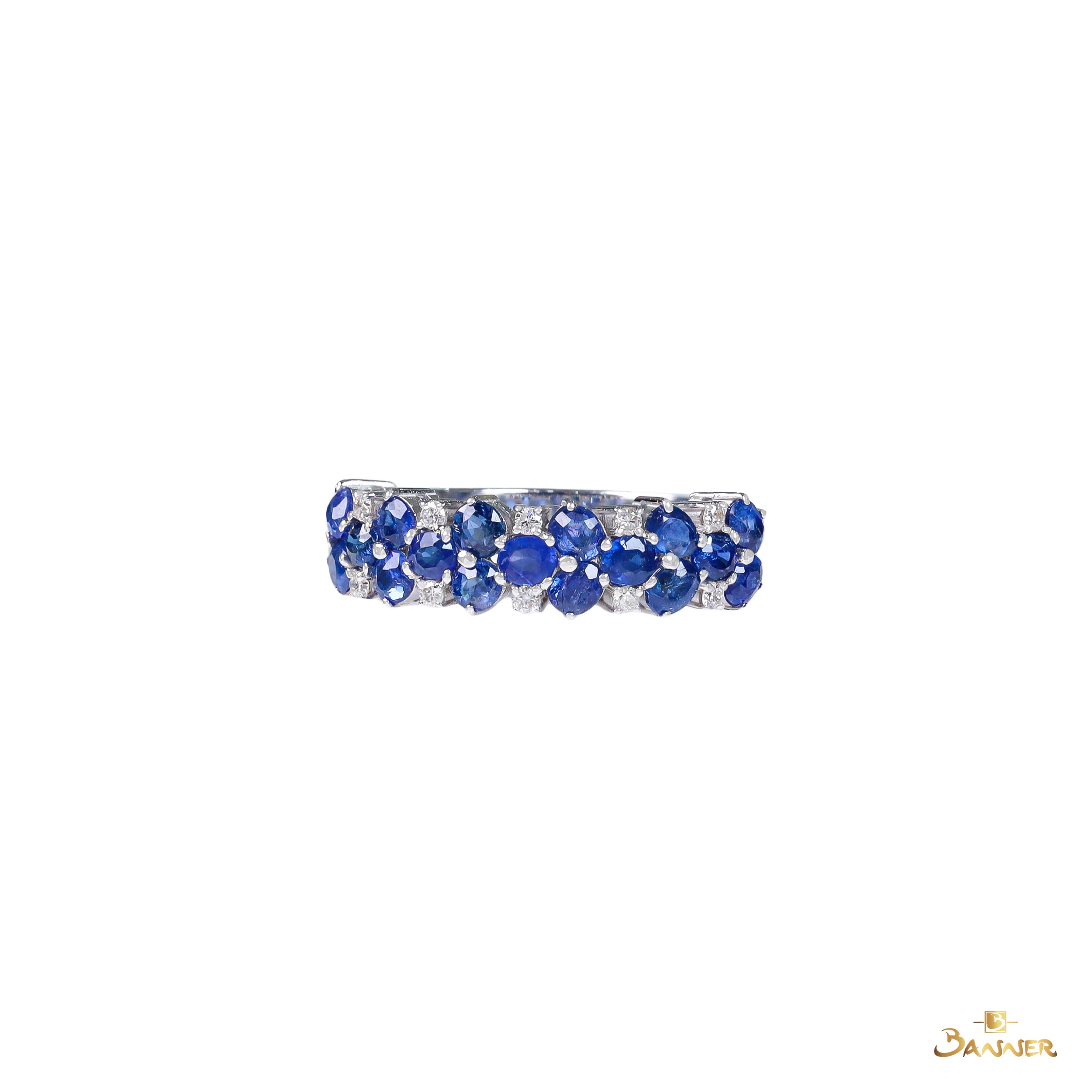 Sapphire and Diamond Pave Ring