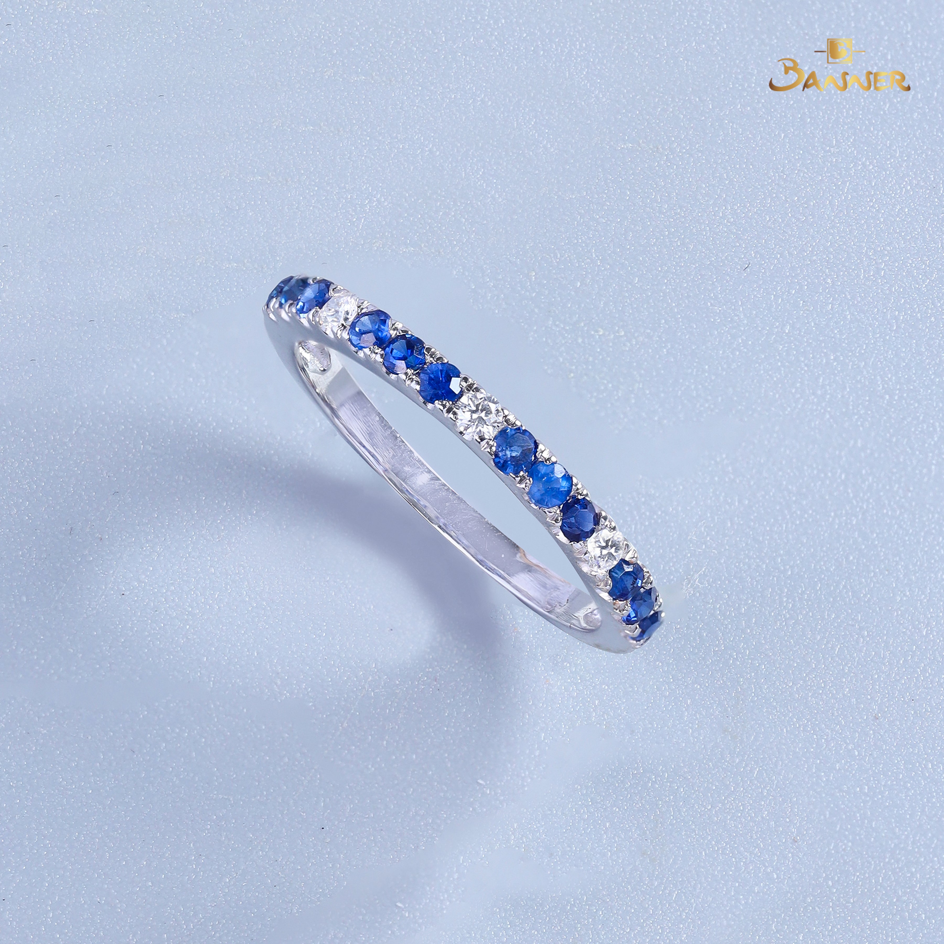 Sapphire and Diamond Alternate Ring