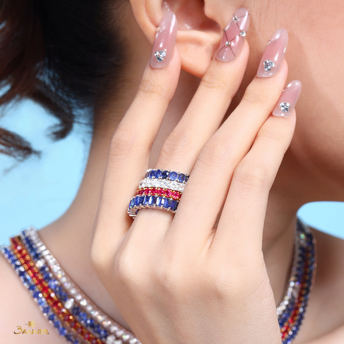 Emerald-cut Sapphire Eternity Ring
