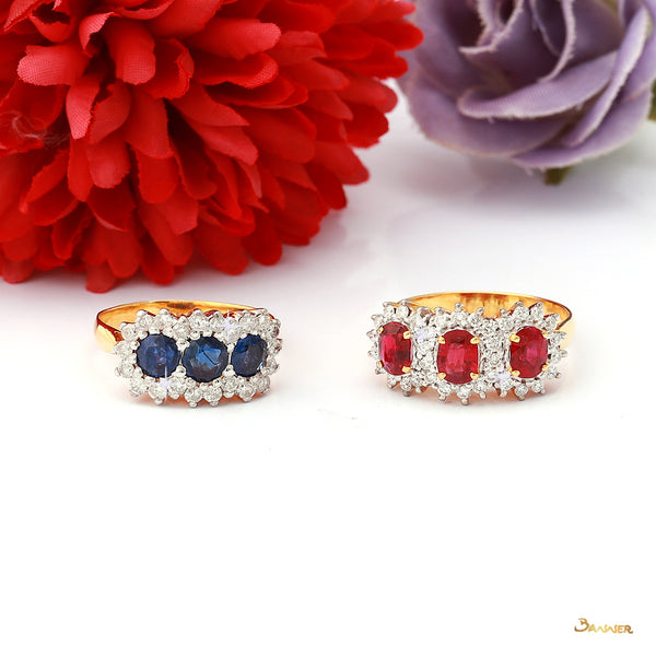 Sapphires and Diamond Ring