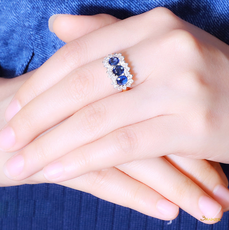 Sapphires and Diamond Ring
