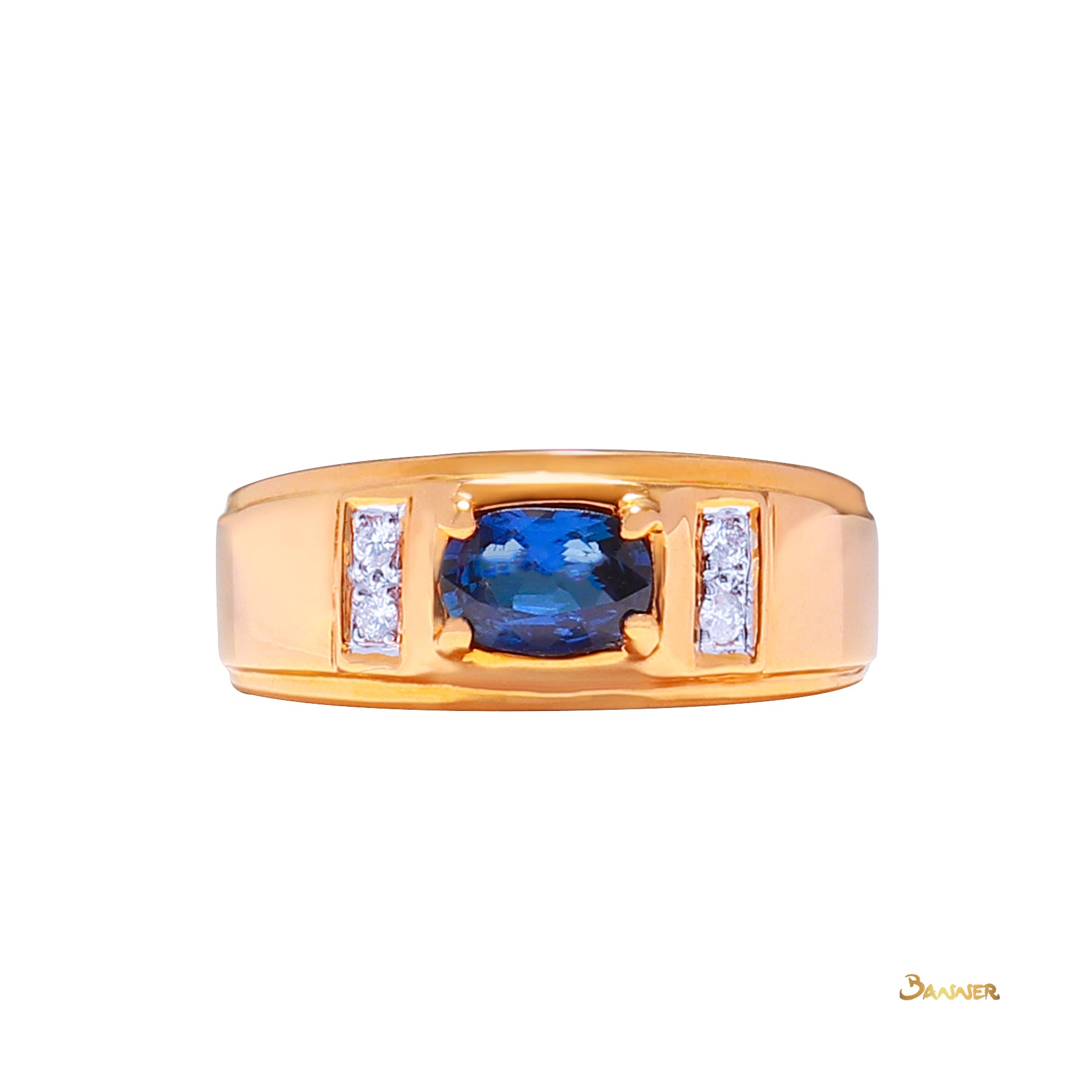 Sapphire and Diamond Men Ring