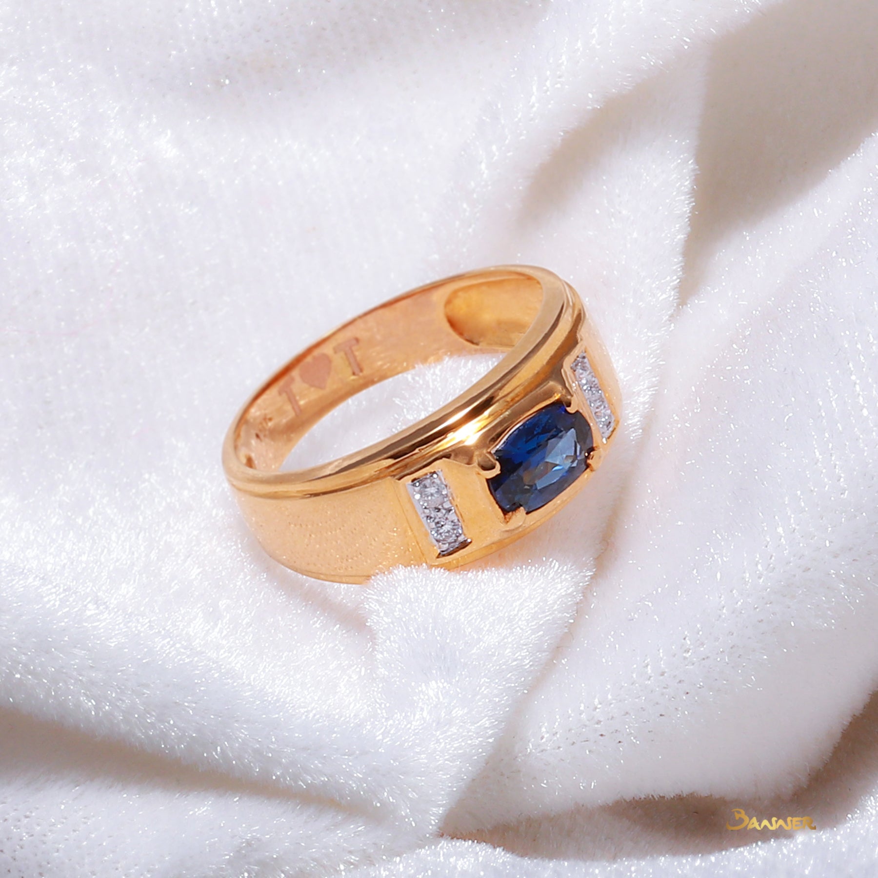 Sapphire and Diamond Men Ring