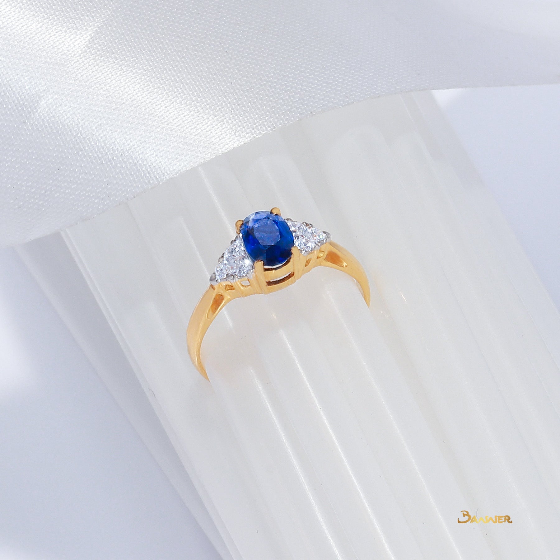 Sapphire and Diamond Petite Ring