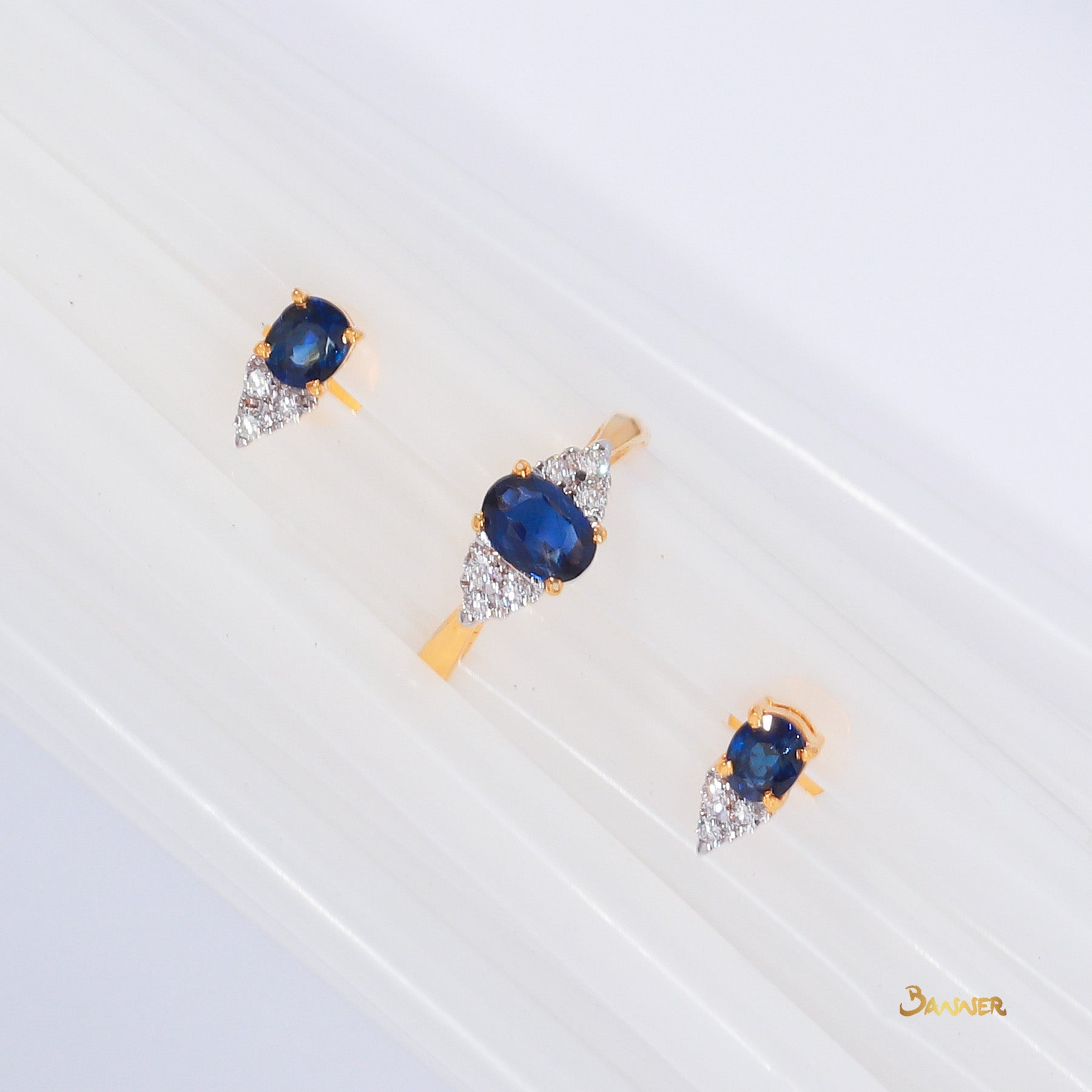 Sapphire and Diamond Petite Ring