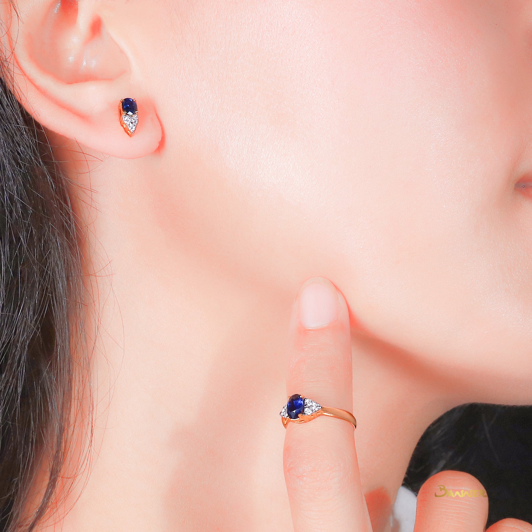 Sapphire and Diamond Petite Earrings