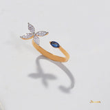 Marquise Sapphire and Diamond Butterfly Ring