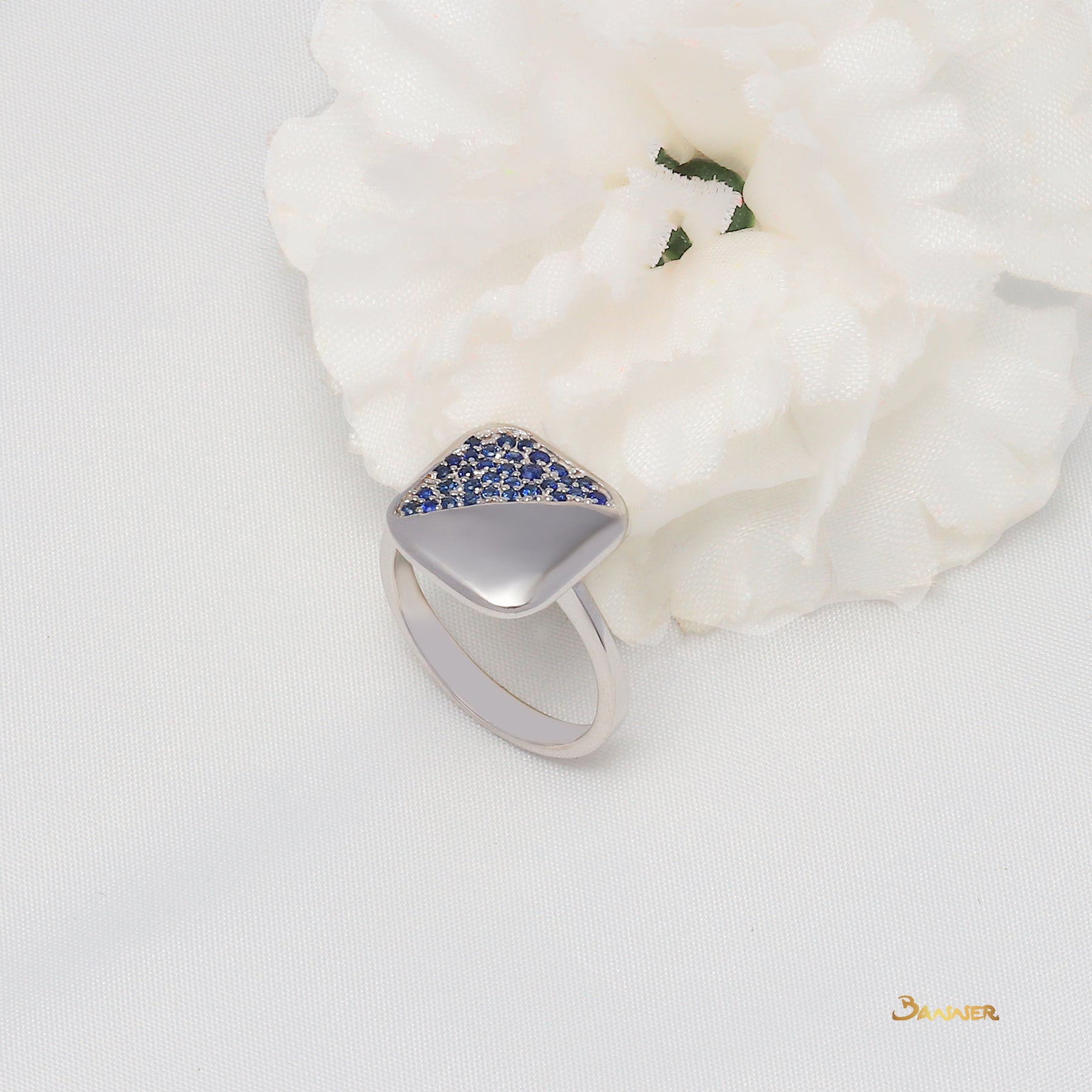 Sapphire Half Square Ring